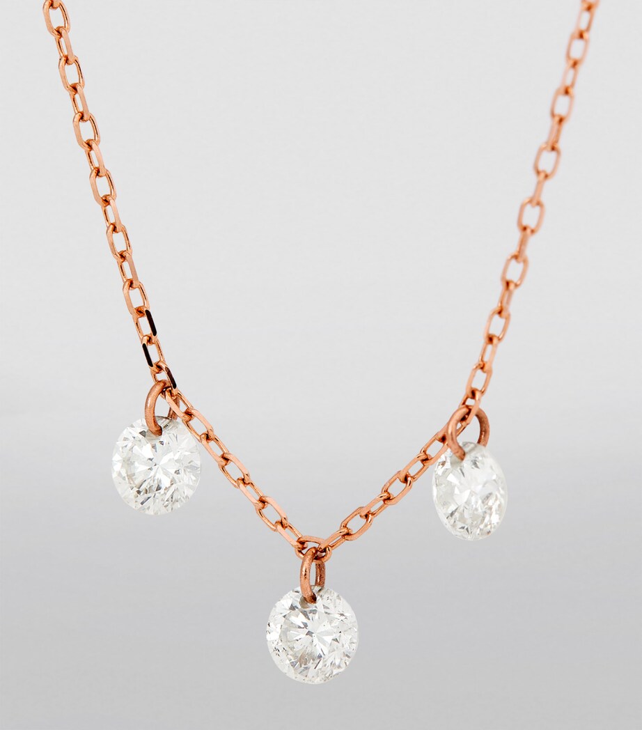 Persée Rose Gold and Diamond 3-Stone Danaé Necklace Rose Gold Image 5