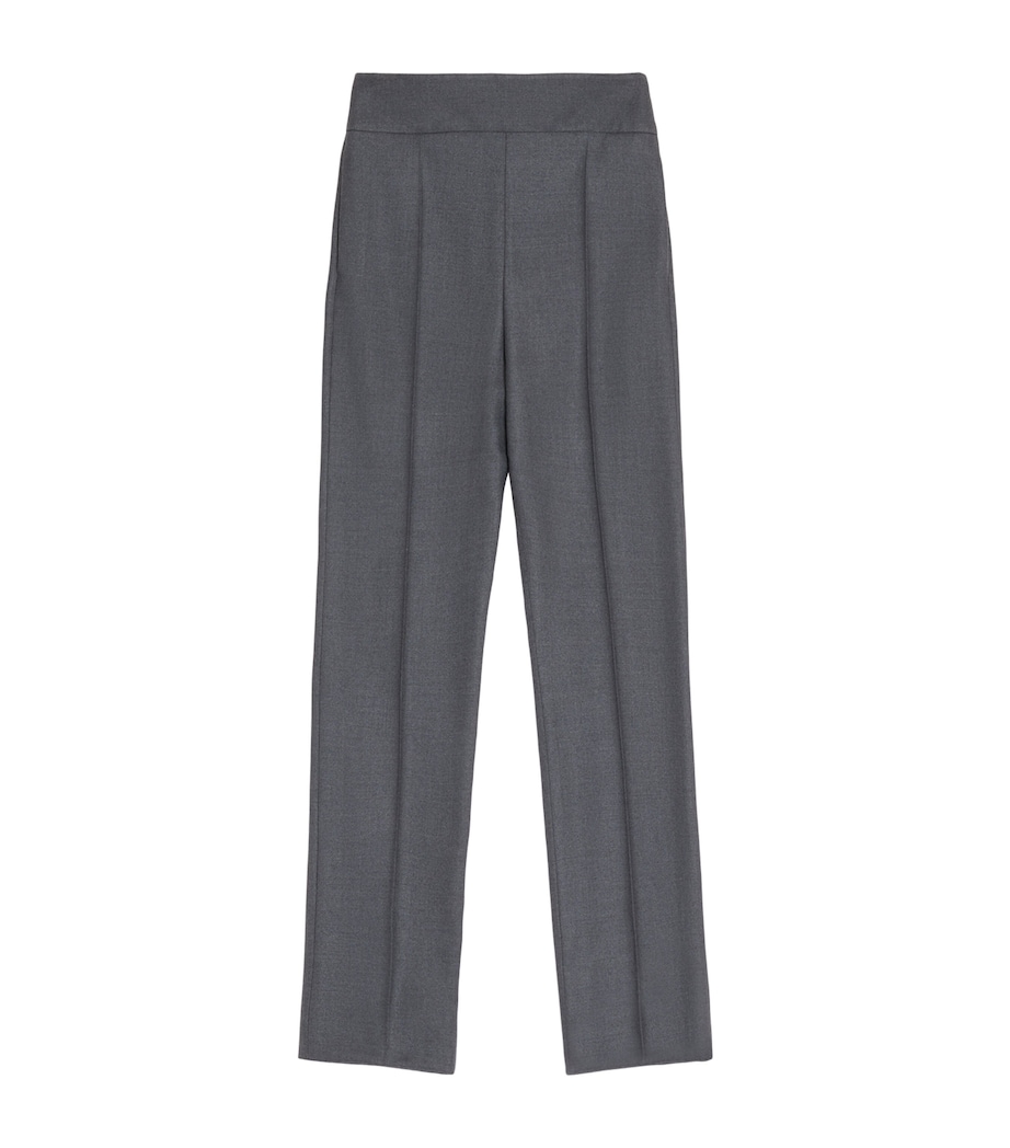 Valentino Womens Silk-Wool Straight Trousers Image 1