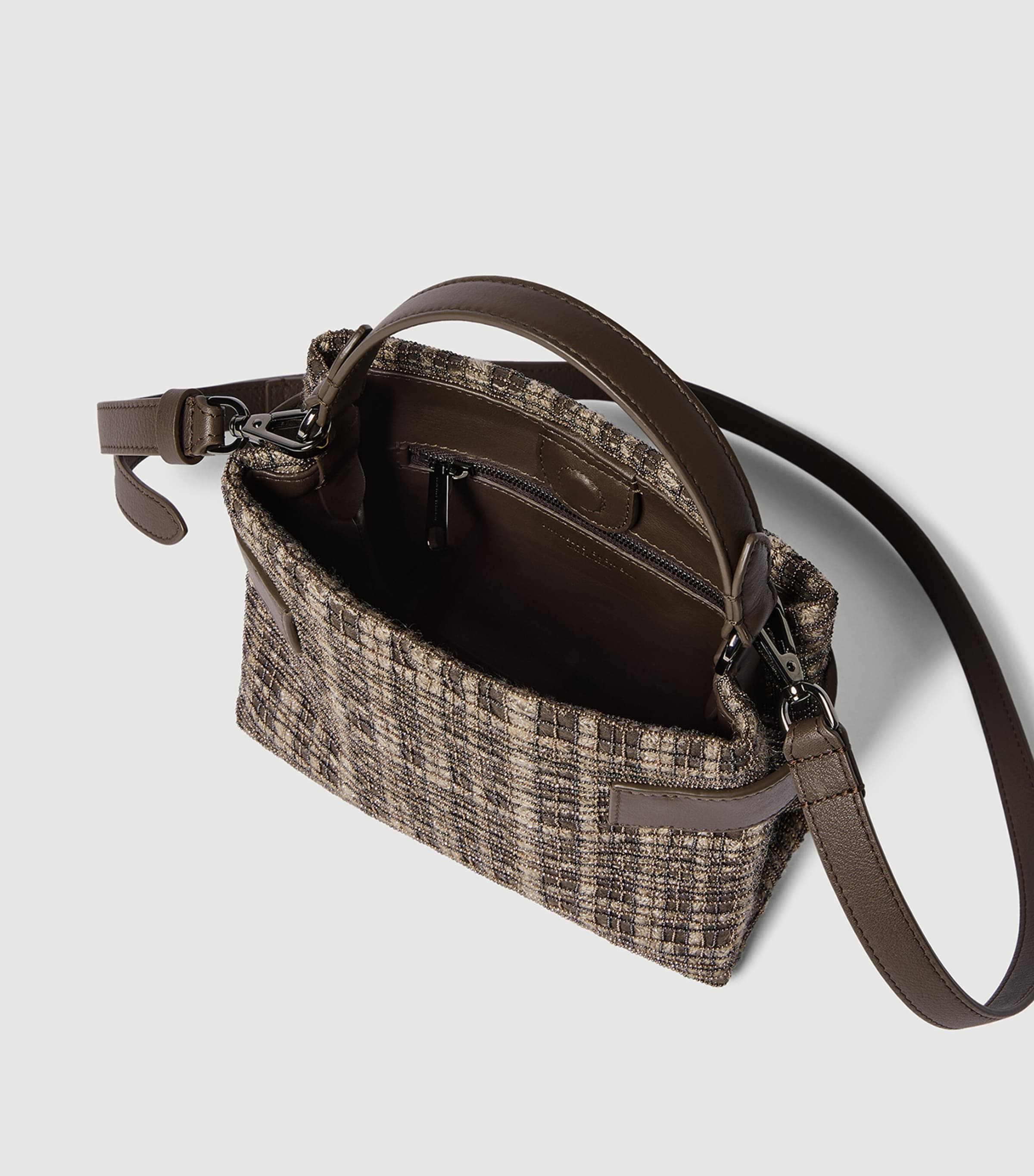 Brunello Cucinelli Small Tweed Essence Cross-Body Bag Image 5