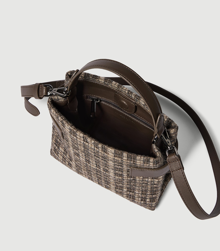 Brunello Cucinelli Small Tweed Essence Cross-Body Bag Image 5