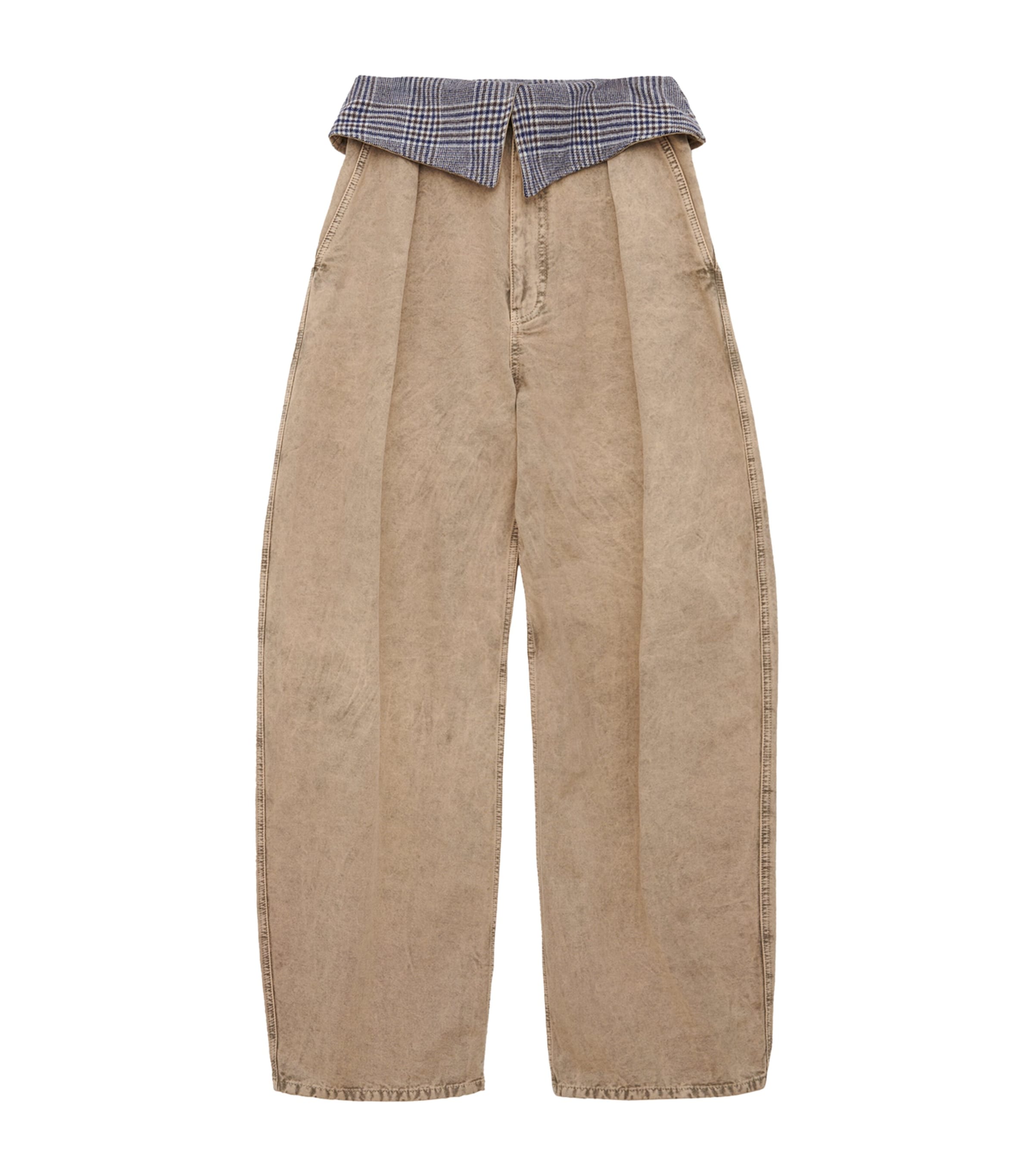 Cotton-Wool Barrel Jeans BEIGE Image 1