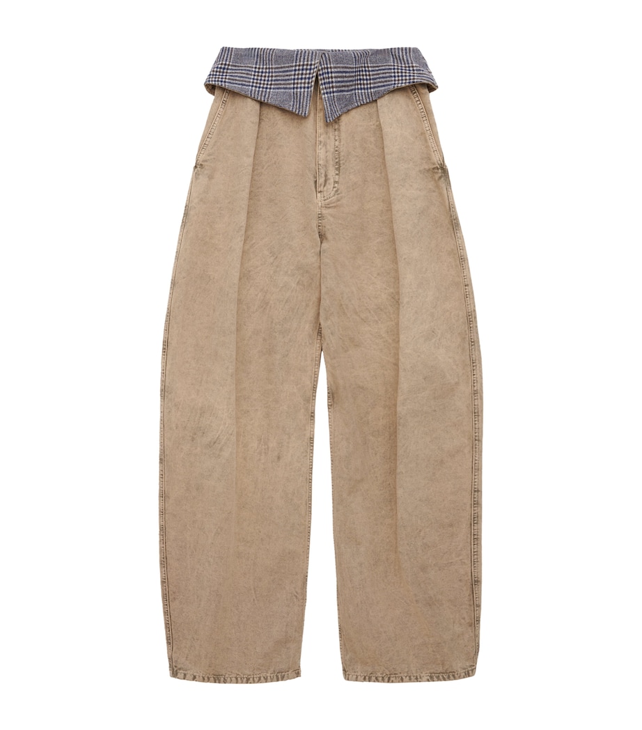 Cotton-Wool Barrel Jeans BEIGE Image 1