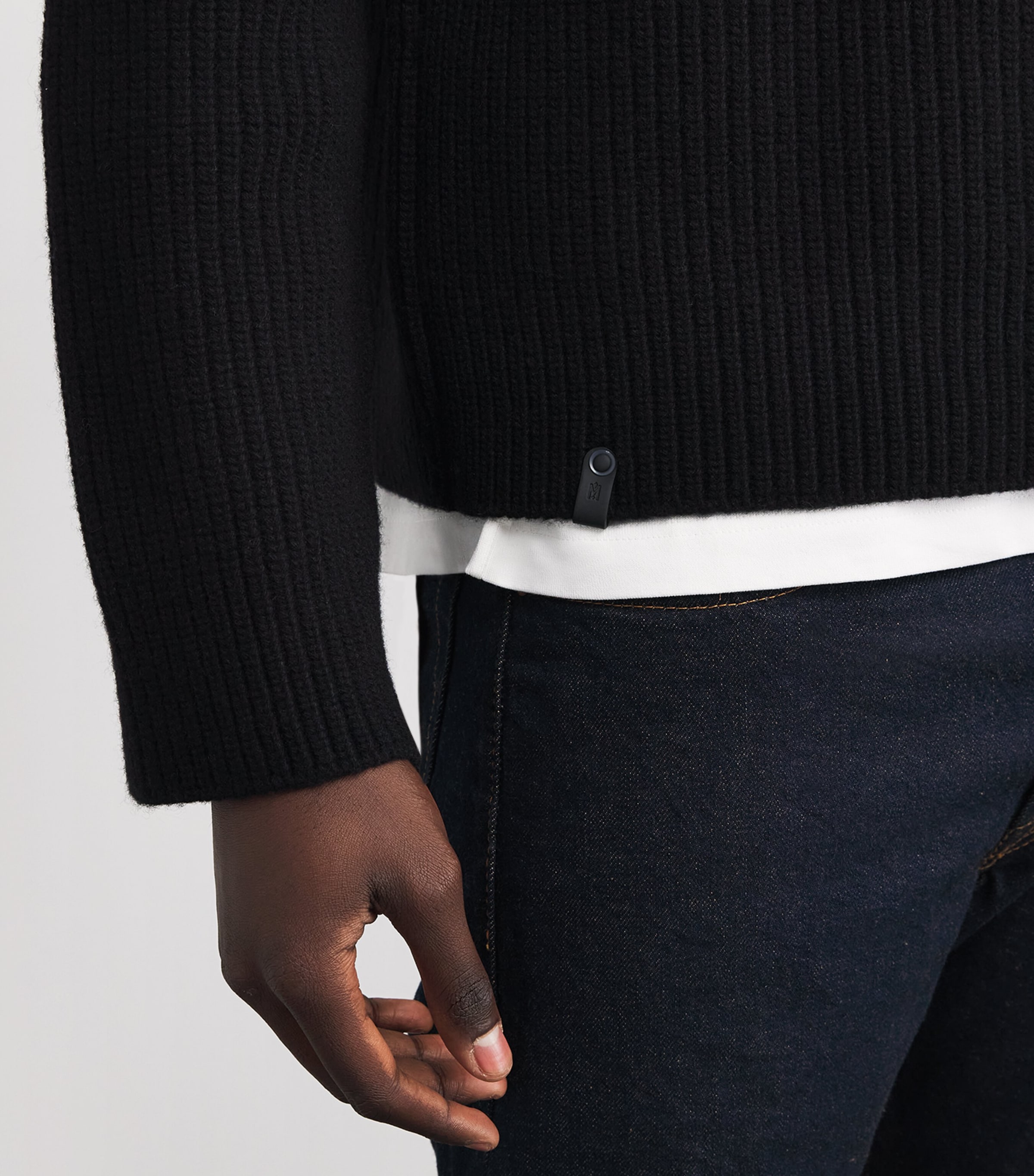 Wool Mario Quarter-Zip Sweater BLACK A Image 6