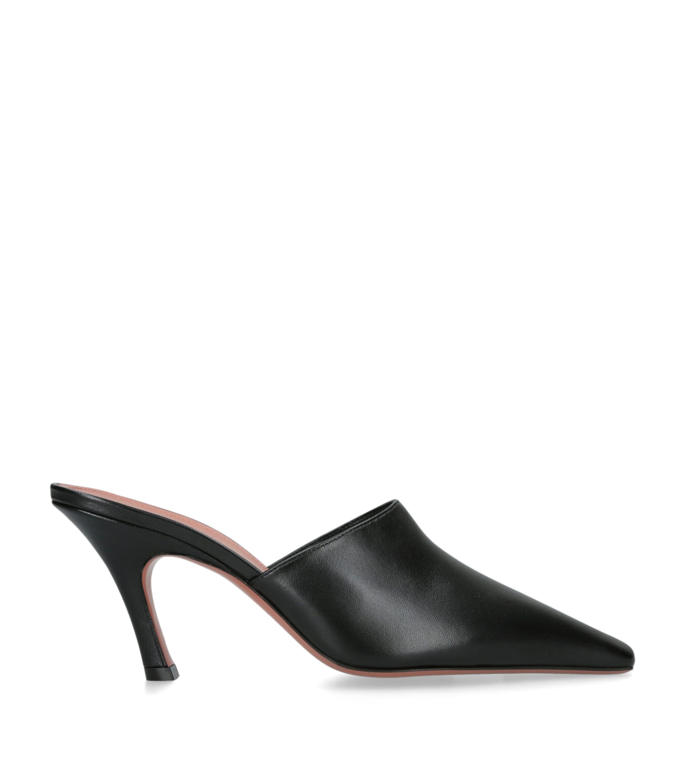 Leather Jamie Heeled Mules 80 BLACK Image 1