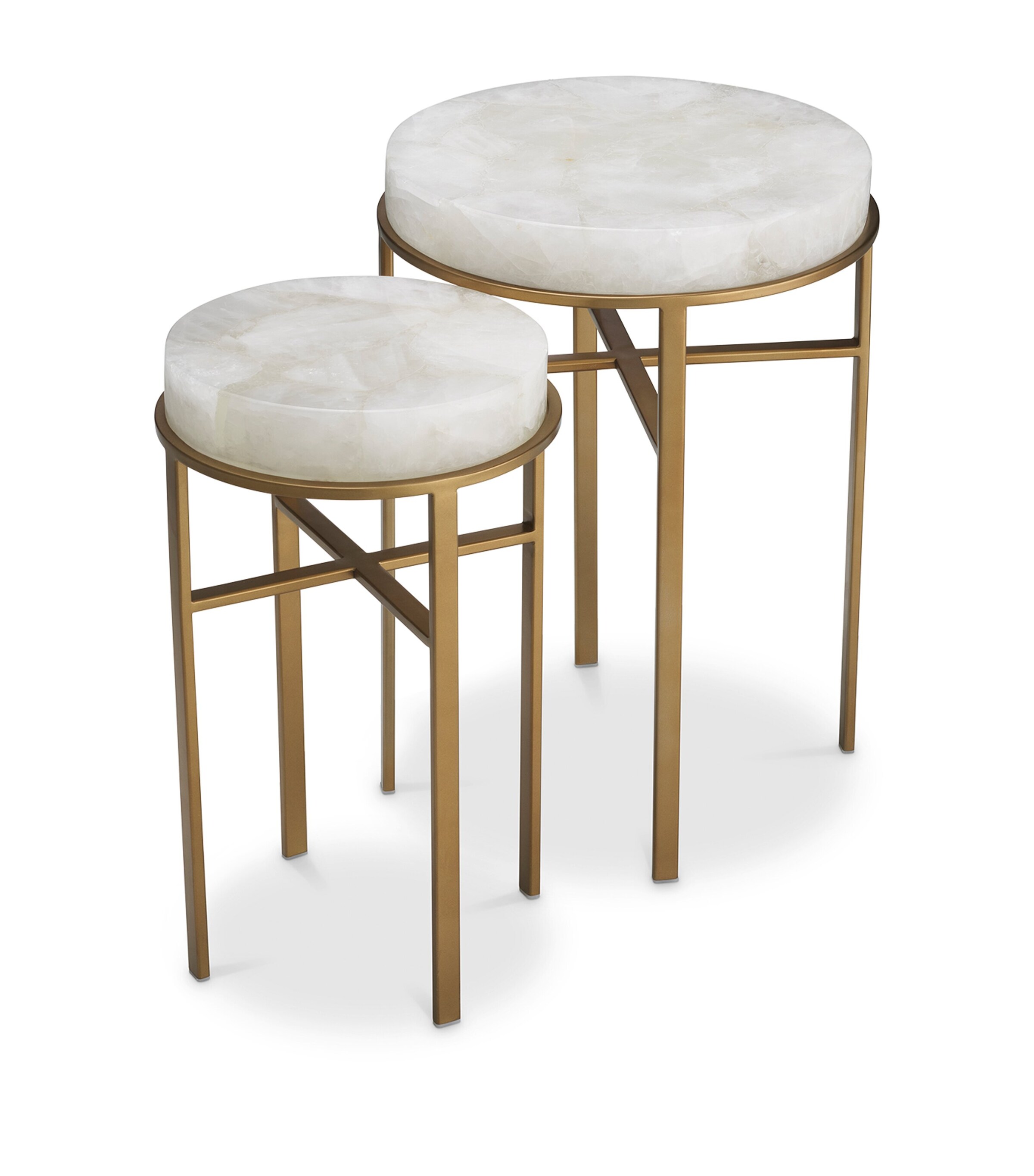 Eichholtz Set of 2 Crystal Hoxton Side Tables White Image 2