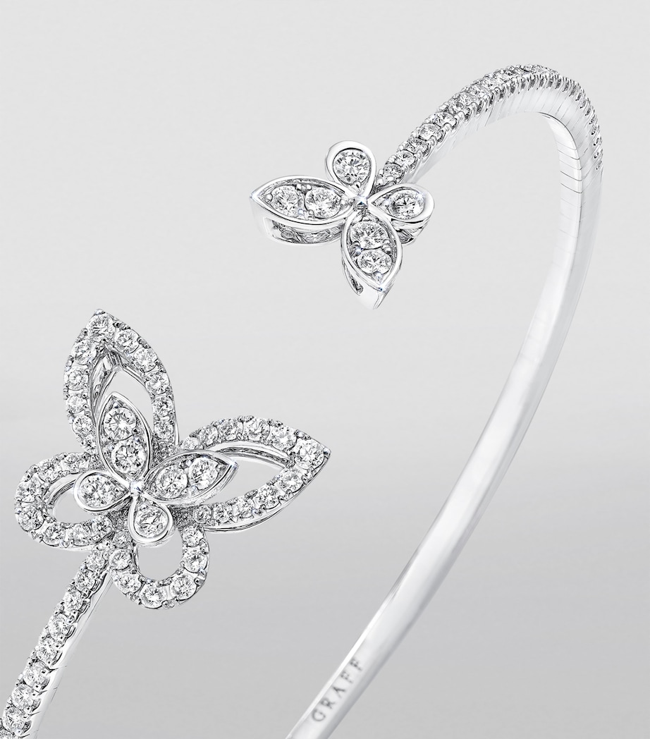 White Gold and Diamond Butterfly Bangle WHITE GOLD Image 4