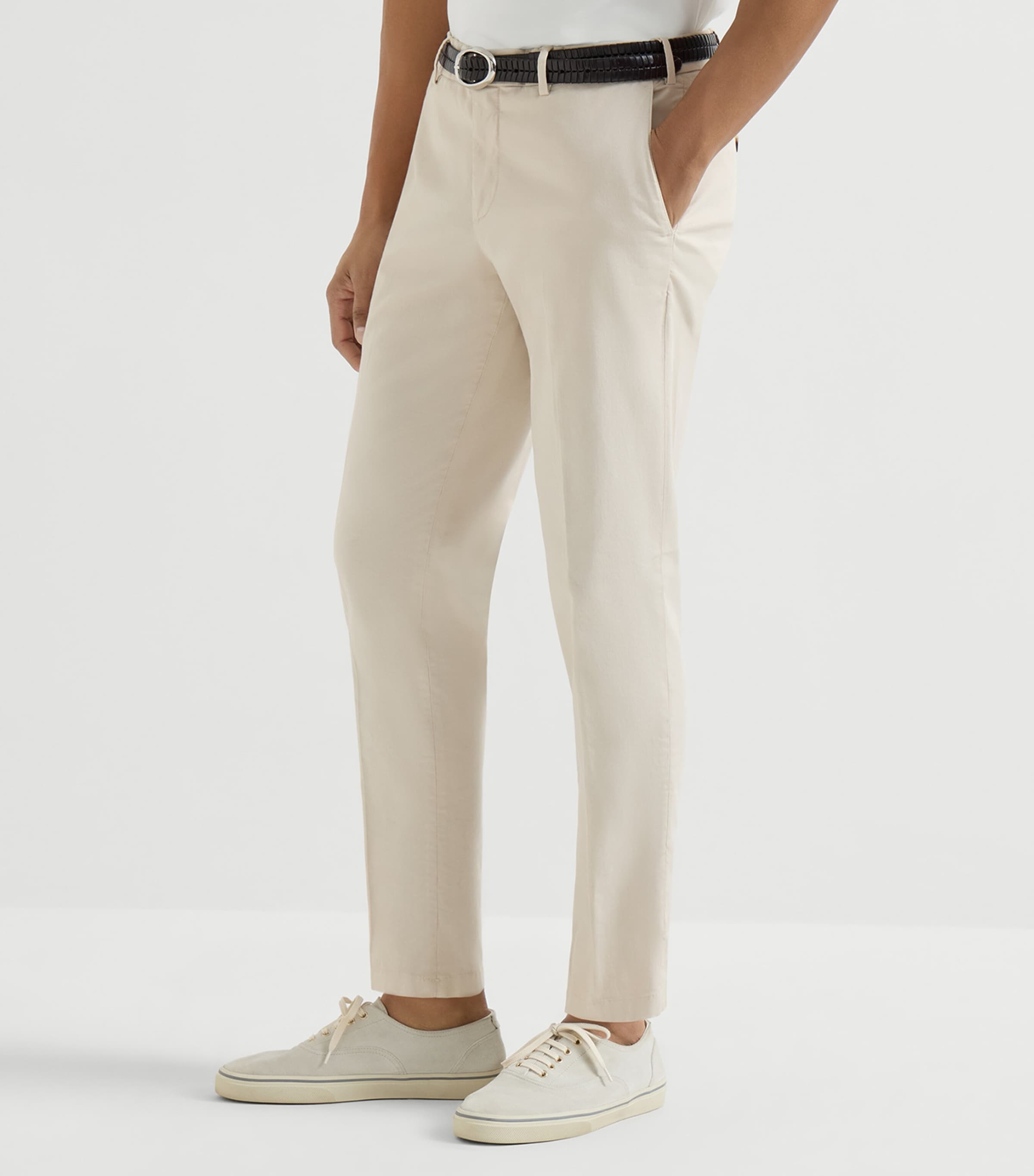 Brunello Cucinelli Mens Pima Cotton Comfort Gabardine Trousers Image 4