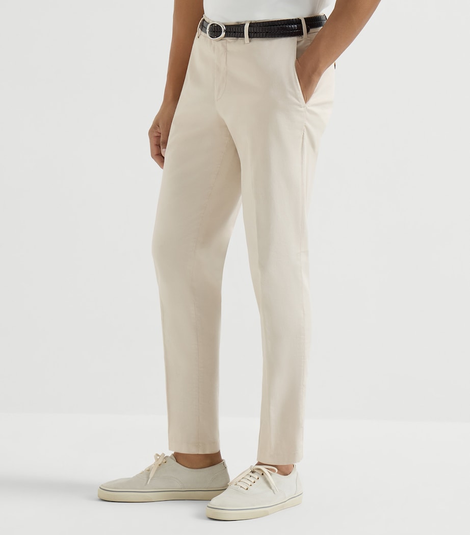 Brunello Cucinelli Mens Pima Cotton Comfort Gabardine Trousers Image 4