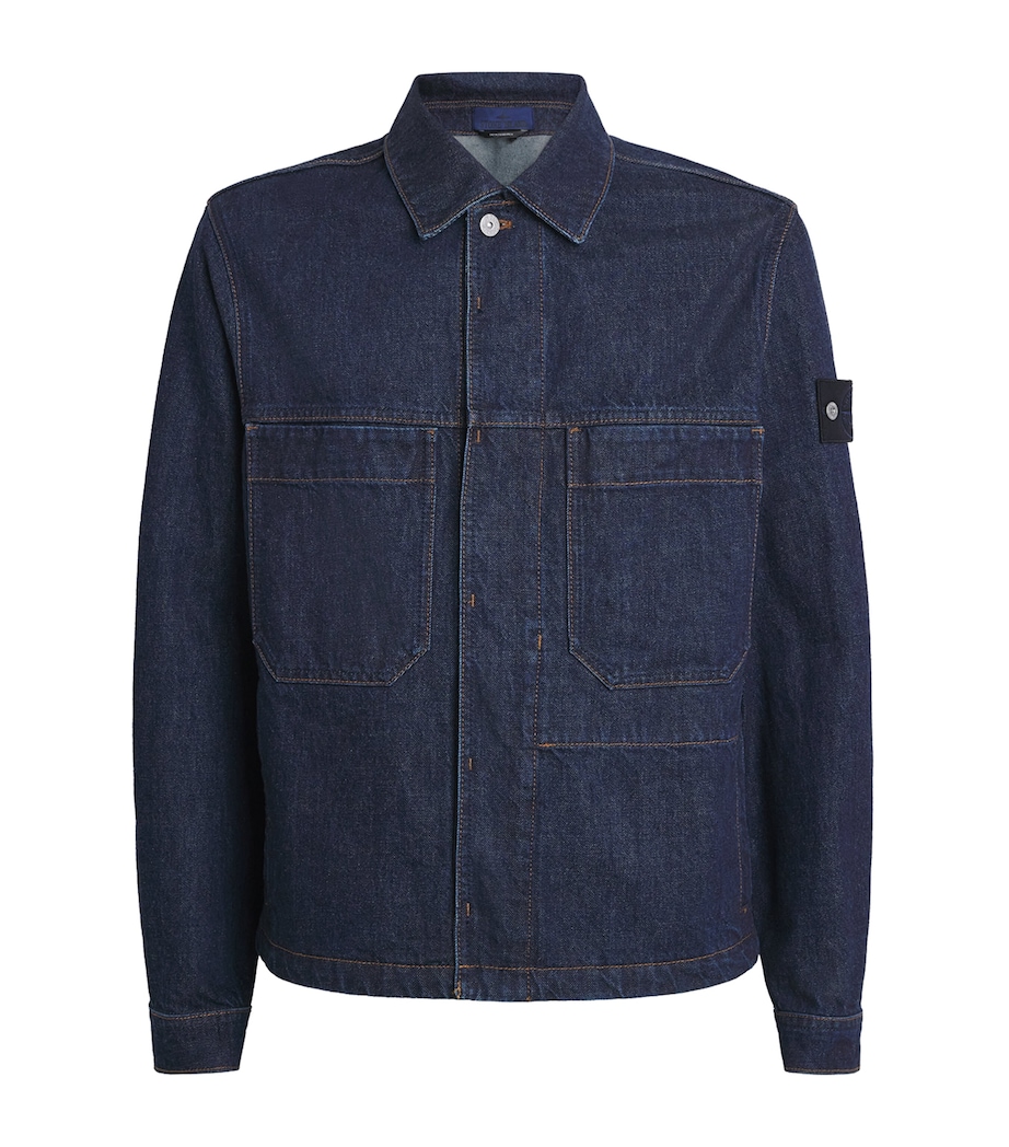 Stone Island Mens Denim Coach Jacket Image 1