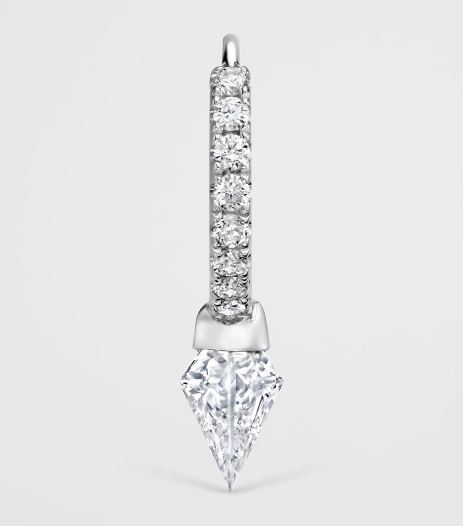 Maria Tash Silhouette Diamond Short Spike Eternity Single Hoop Earring (6.5mm) White Gold Image 3