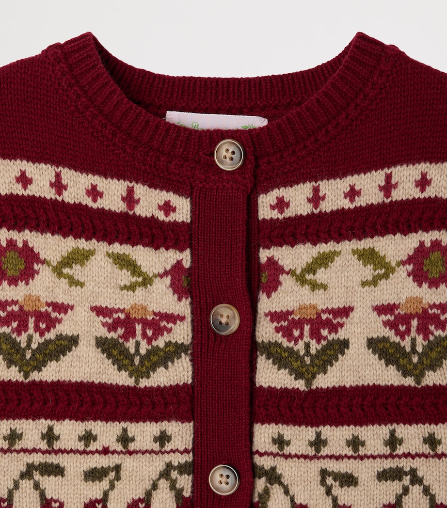 Bonpoint Wool Jacquard Sweater Vest (4-8 Years) Bordeaux Image 3
