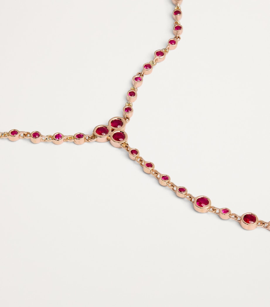 Rose Gold and Pink Sapphire Infinity Y Lariat Necklace ROSE GOLD Image 5