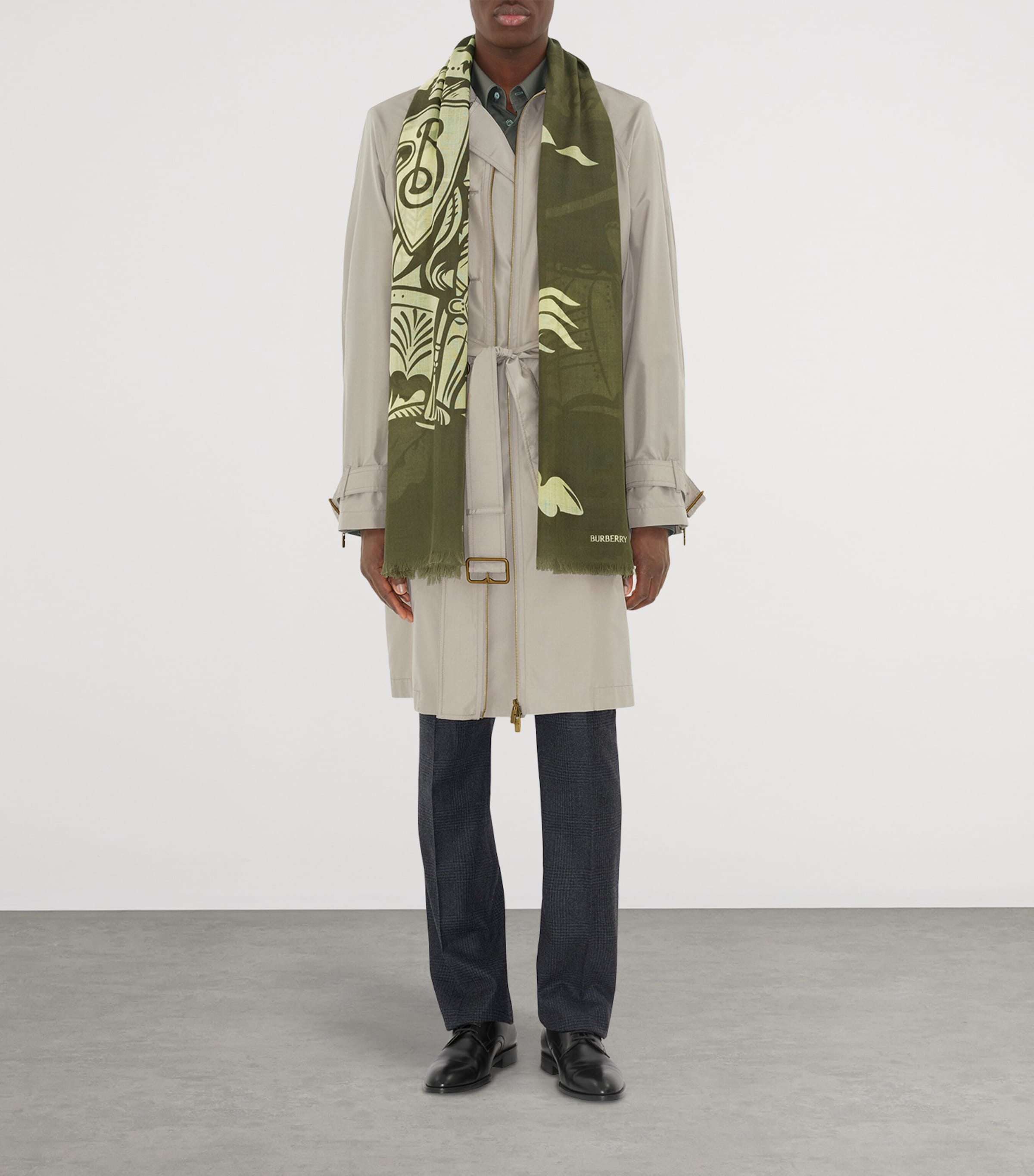 Wool Wide EKD Scarf PEA GREEN Image 5