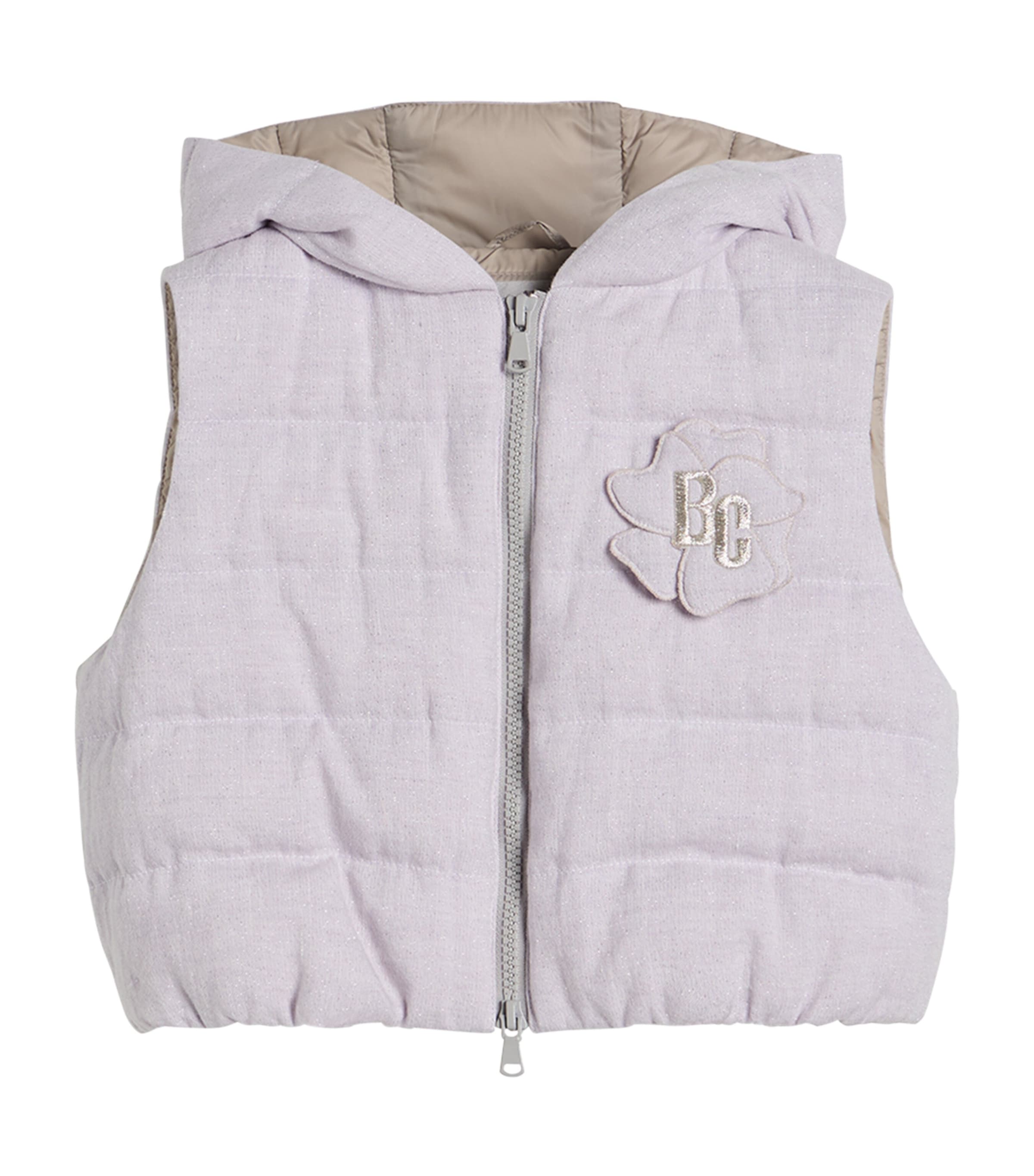 Shop Brunello Cucinelli Down Linen Gilet In Purple