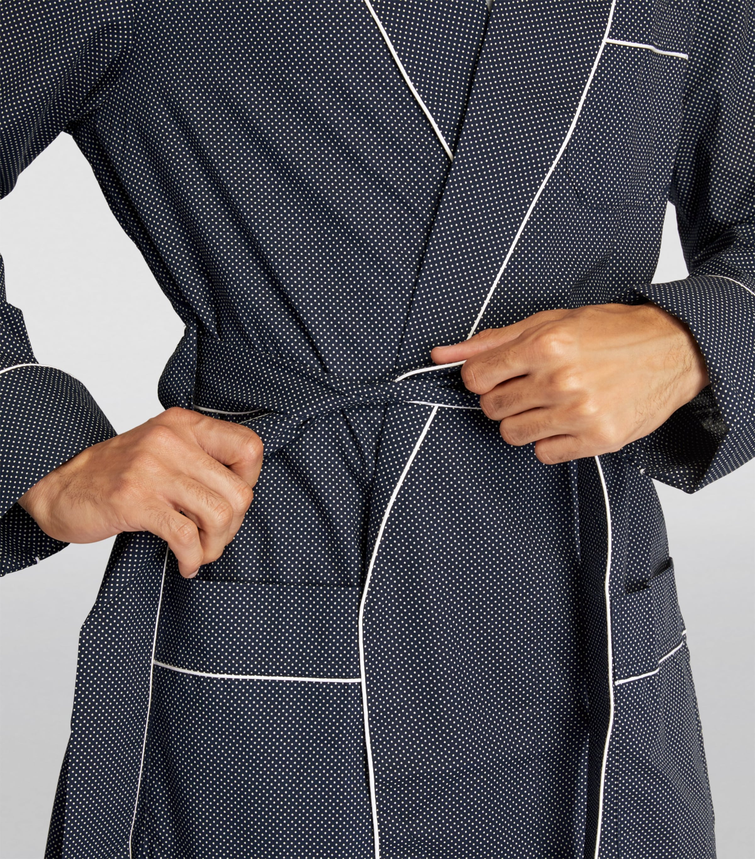 Polka-Dot Dressing Gown NAVY Image 4