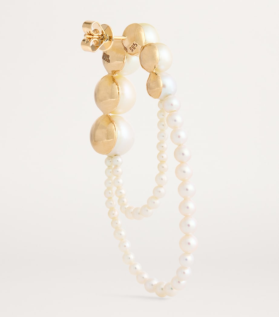 Sophie Bille Brahe Yellow Gold and Freshwater Pearl Embrassée de Perle Single Right Earring Yellow Gold Image 3