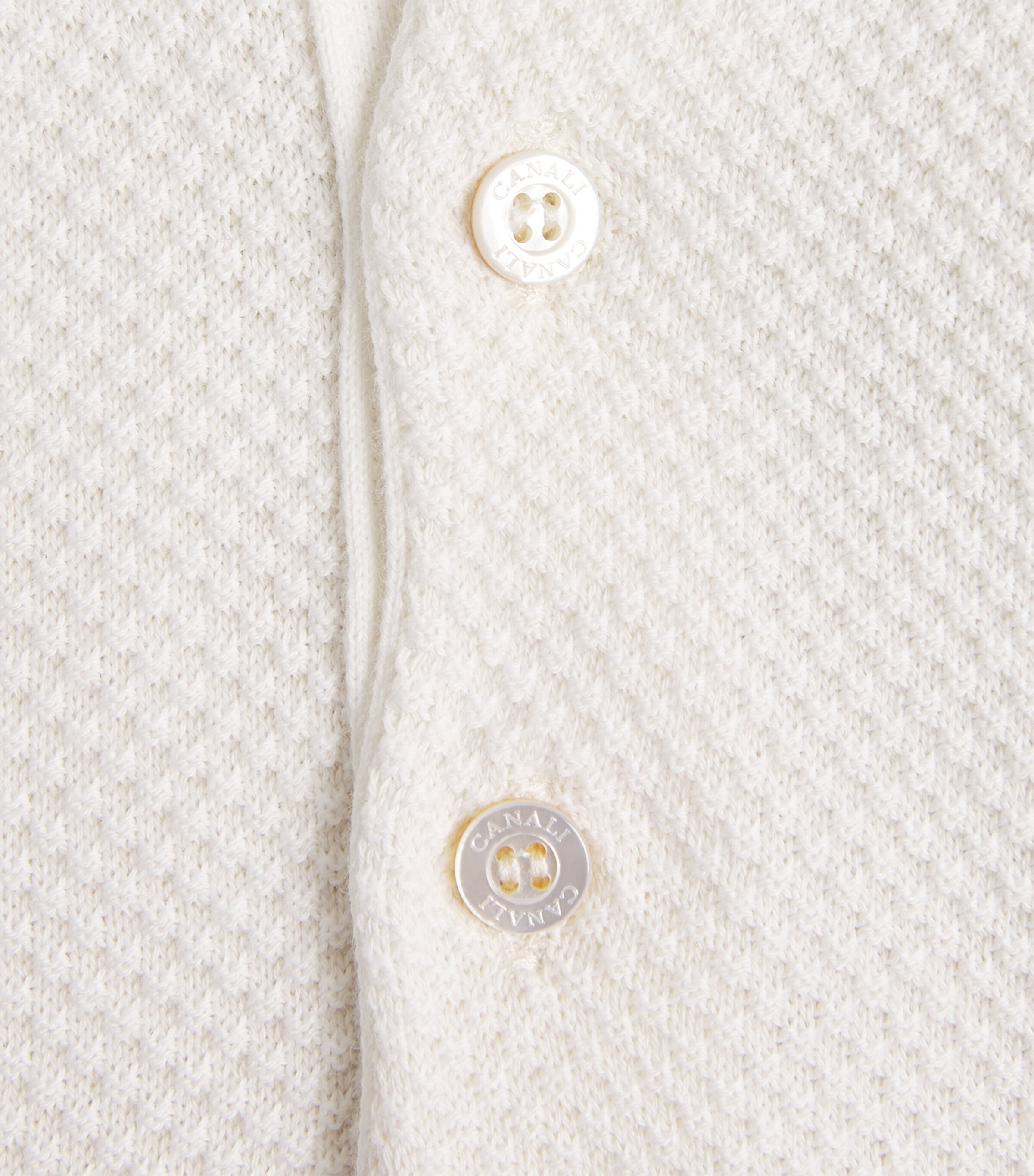 Canali Mens Cotton Micro-Jacquard Polo Shirt Image 6