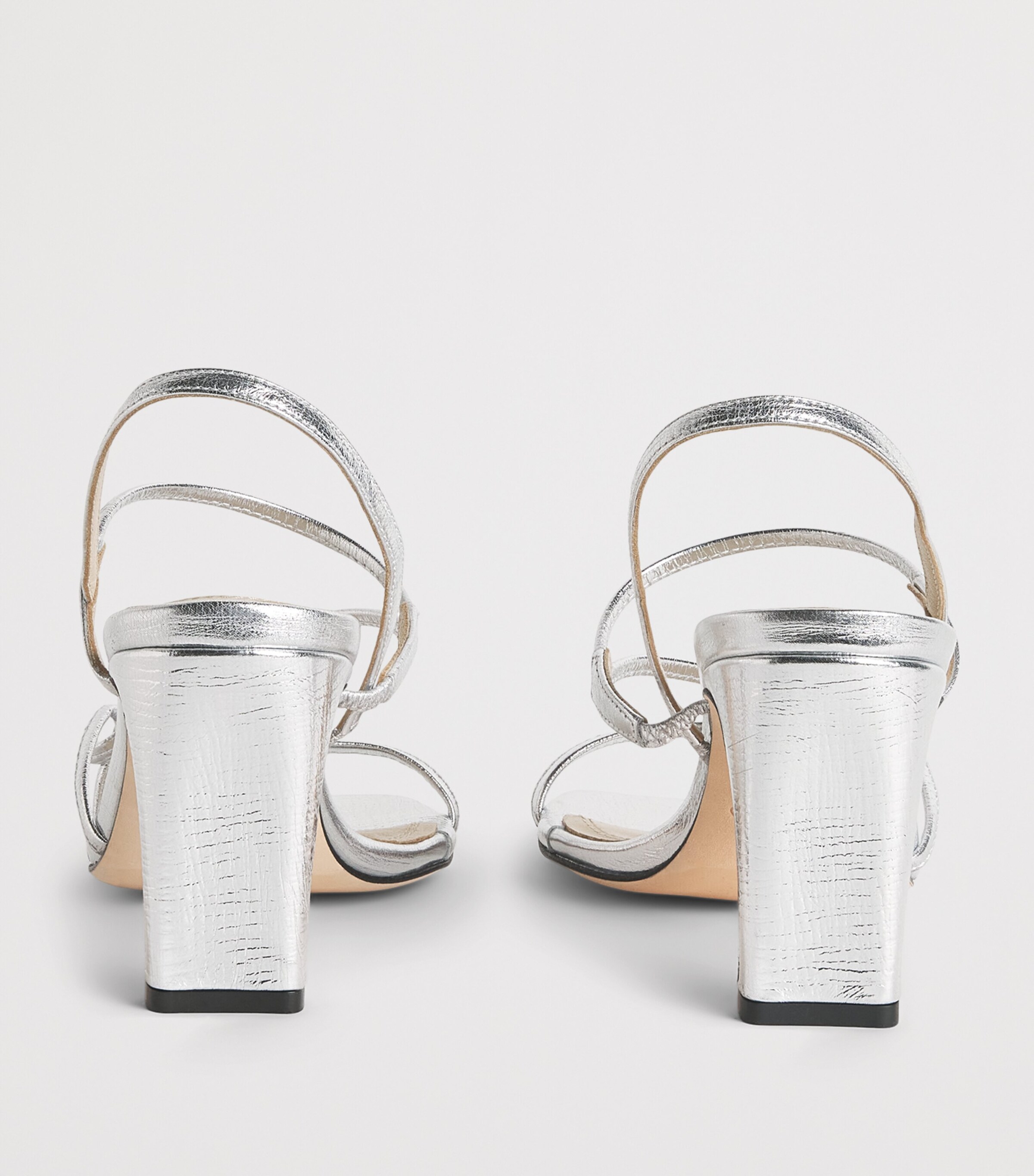 Sandro Paris Metallic Faye Heeled Sandals 70 Silver Image 4