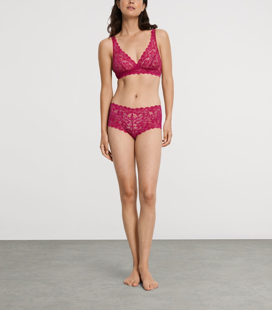 Hanro Womens Lace Moments Maxi Briefs Light Sangria Image 4
