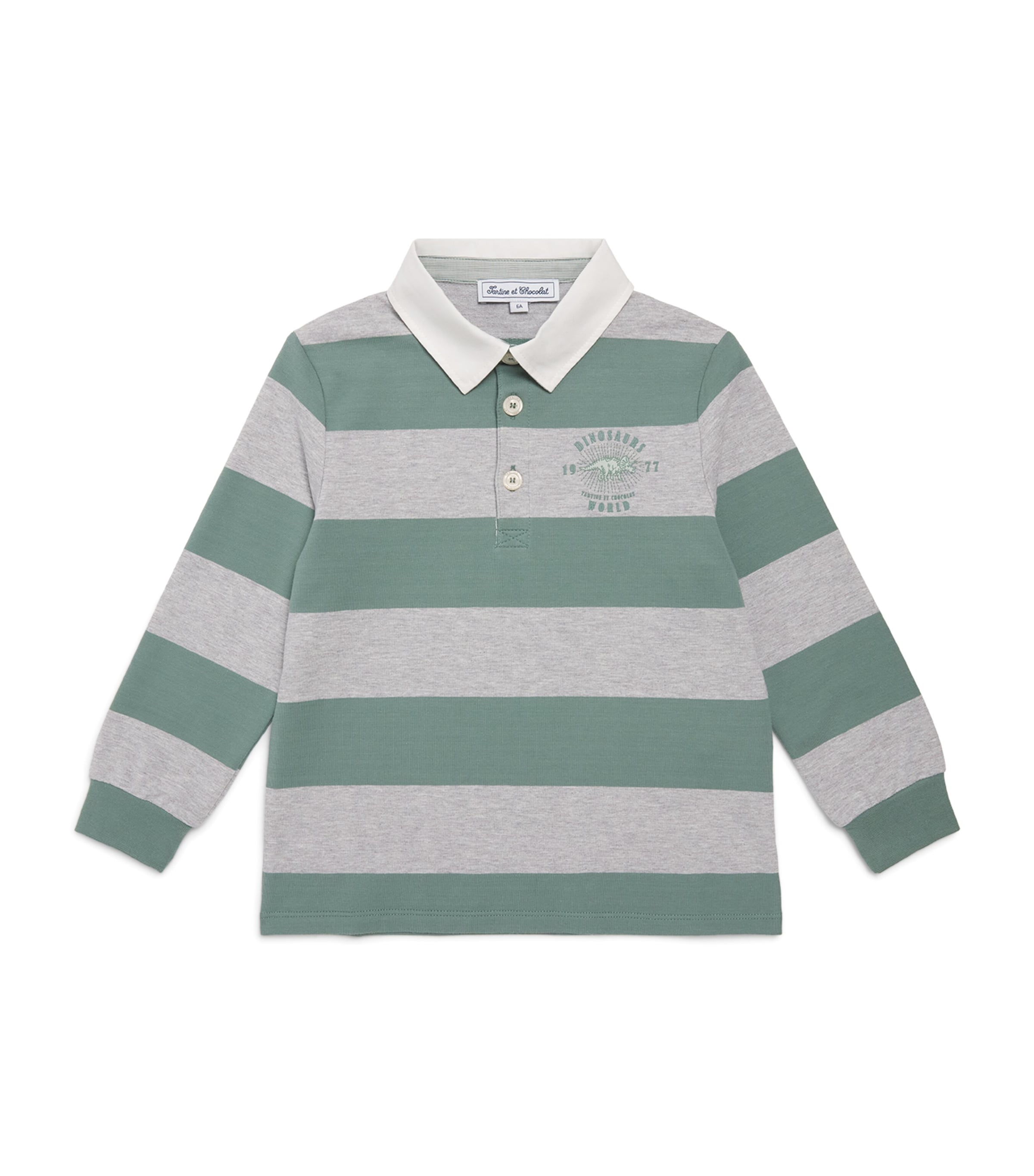 Tartine et Chocolat Cotton Dinosaur Rugby Shirt (5-12 Years) Image 1