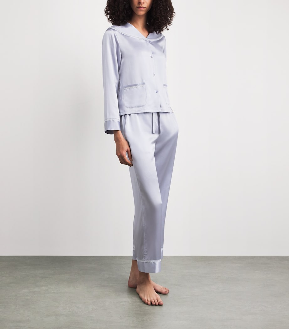 MANITO Womens Mulberry Silk Effie Pyjamas Orchid Petal Image 2