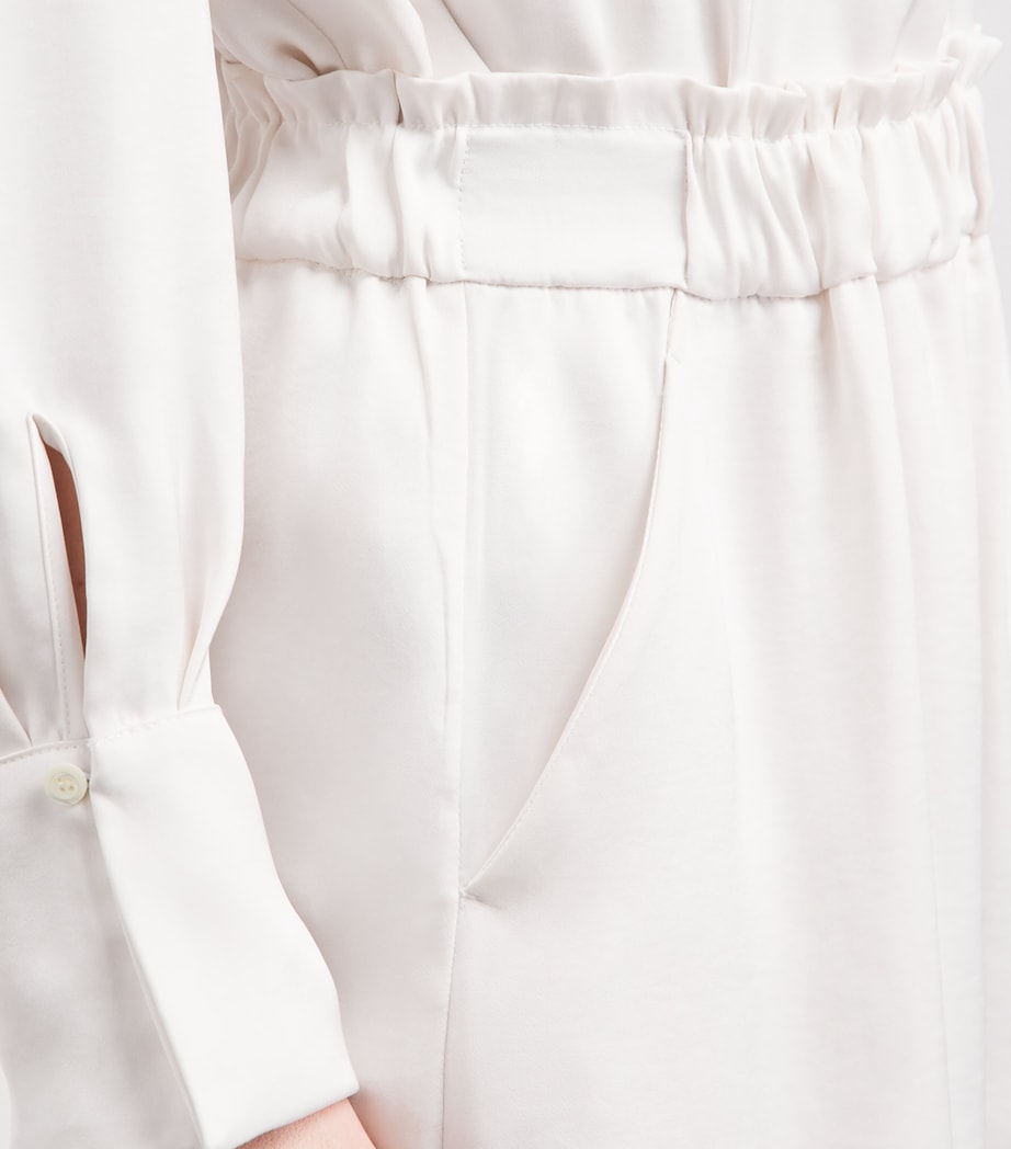 Claudie Pierlot Womens Satin Tailored Trousers Ivory Image 3