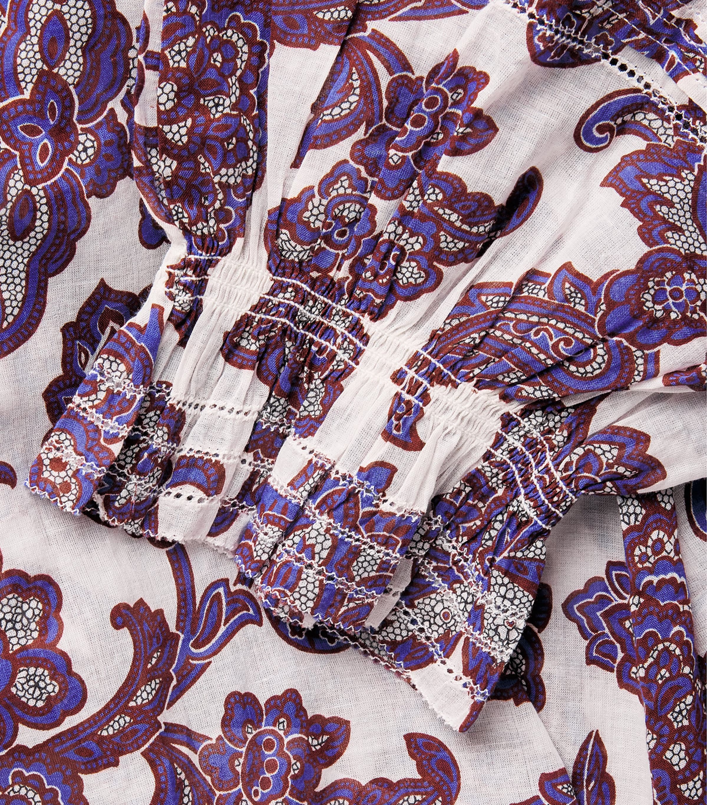 ME+EM Womens Cotton Floral Print Blouse Light Cream Multi Image 6
