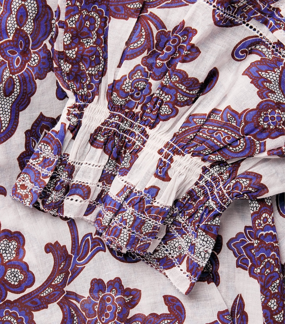 ME+EM Womens Cotton Floral Print Blouse Light Cream Multi Image 6
