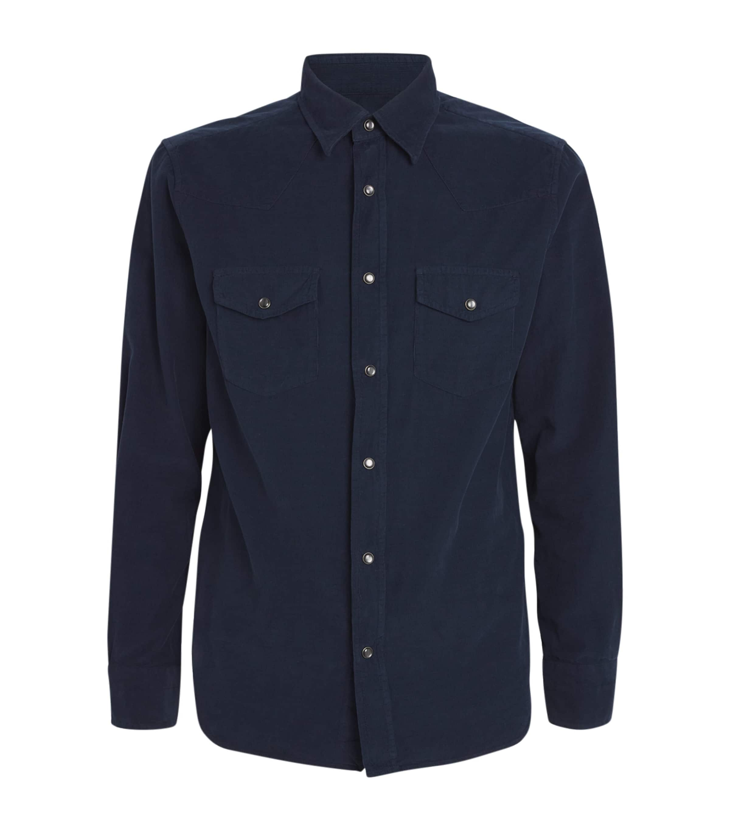 Shop Tom Ford Baby Corduroy Shirt In Blue