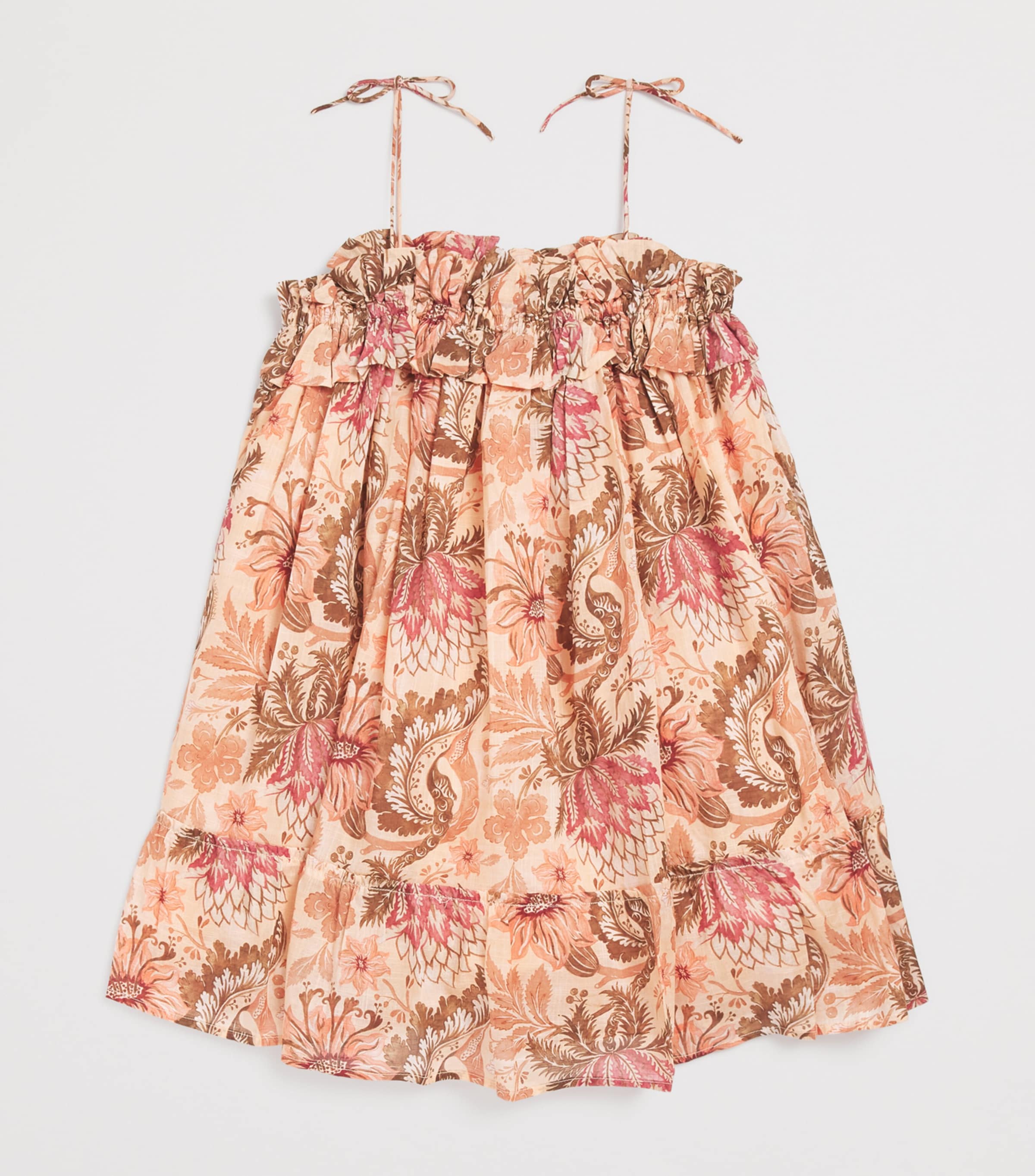 Cotton Floral Daylight Dress (1-12 Years) STAMP FLORAL PEACH Image 2