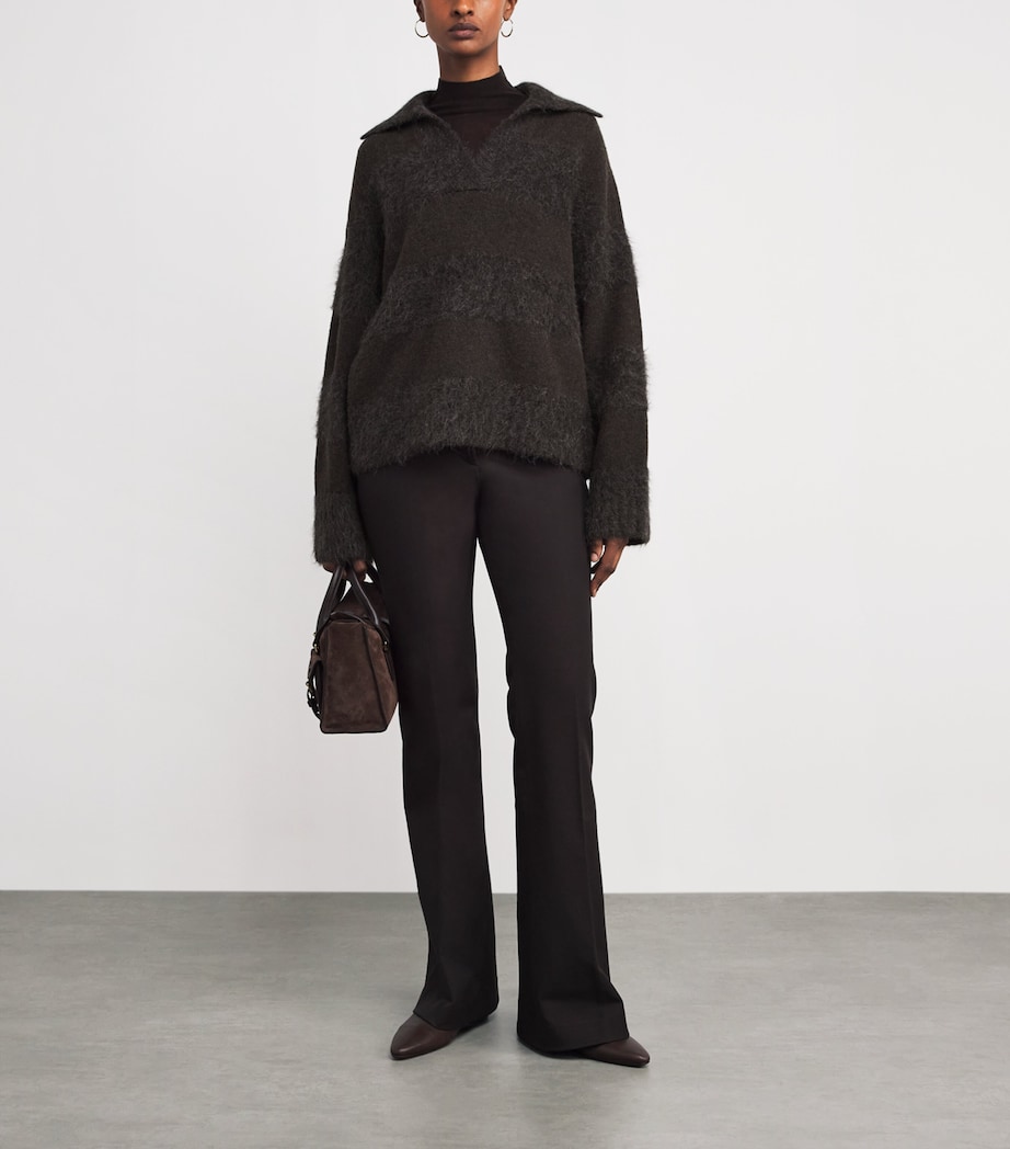 Brushed Stripe Take Sweater COCOA Image 2