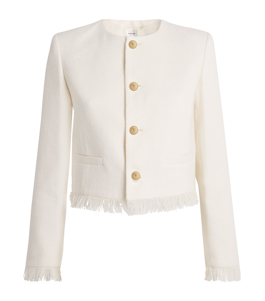 The Tweed Fringe Jacket WHITE Image 1