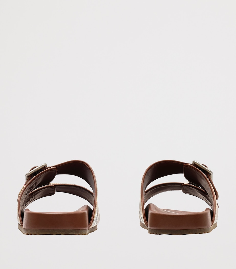 Burberry Canvas-Leather Check Urchin Slides Archive Beige Ip Chk Image 3