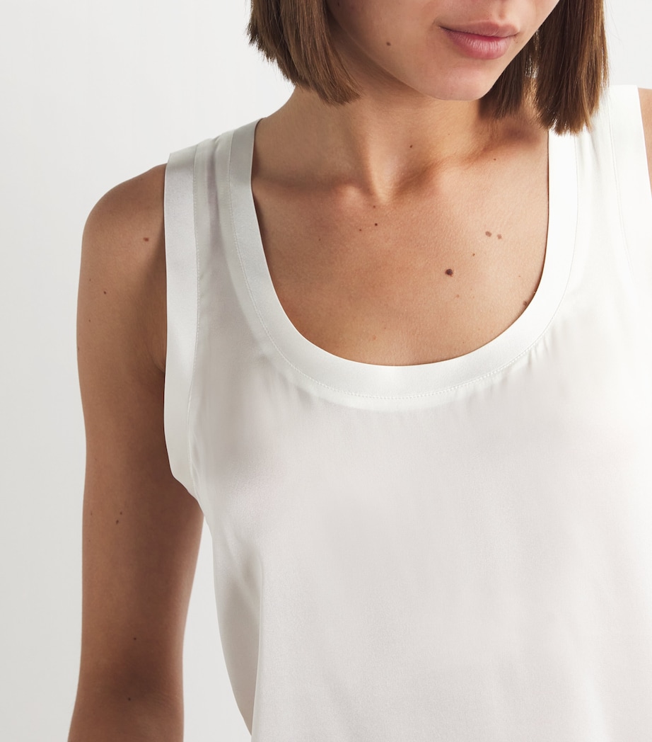 Silk-Blend Tank Top WHITE Image 6