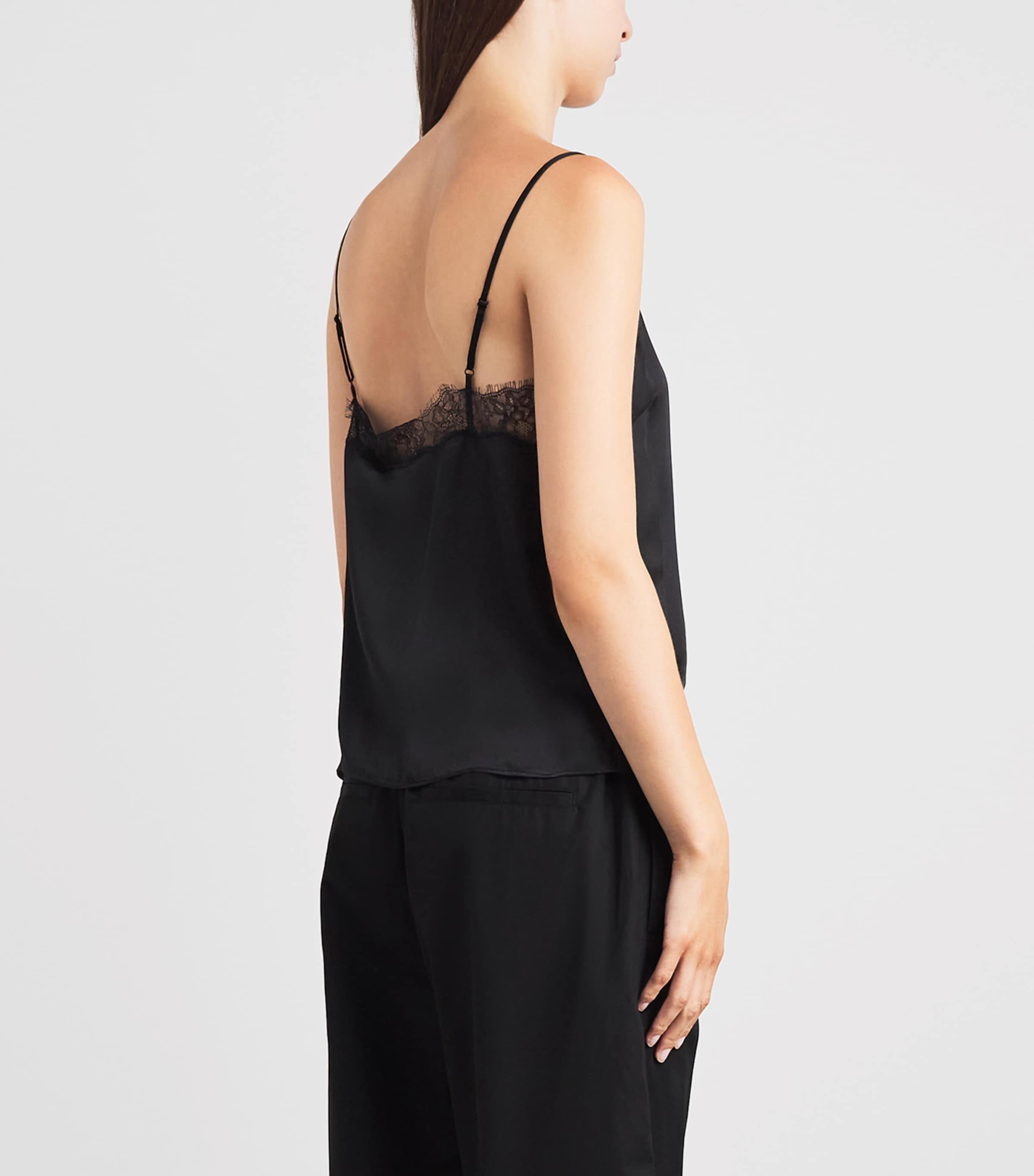 ANINE BING Womens Silk-Blend Mael Cami Top Black Image 5