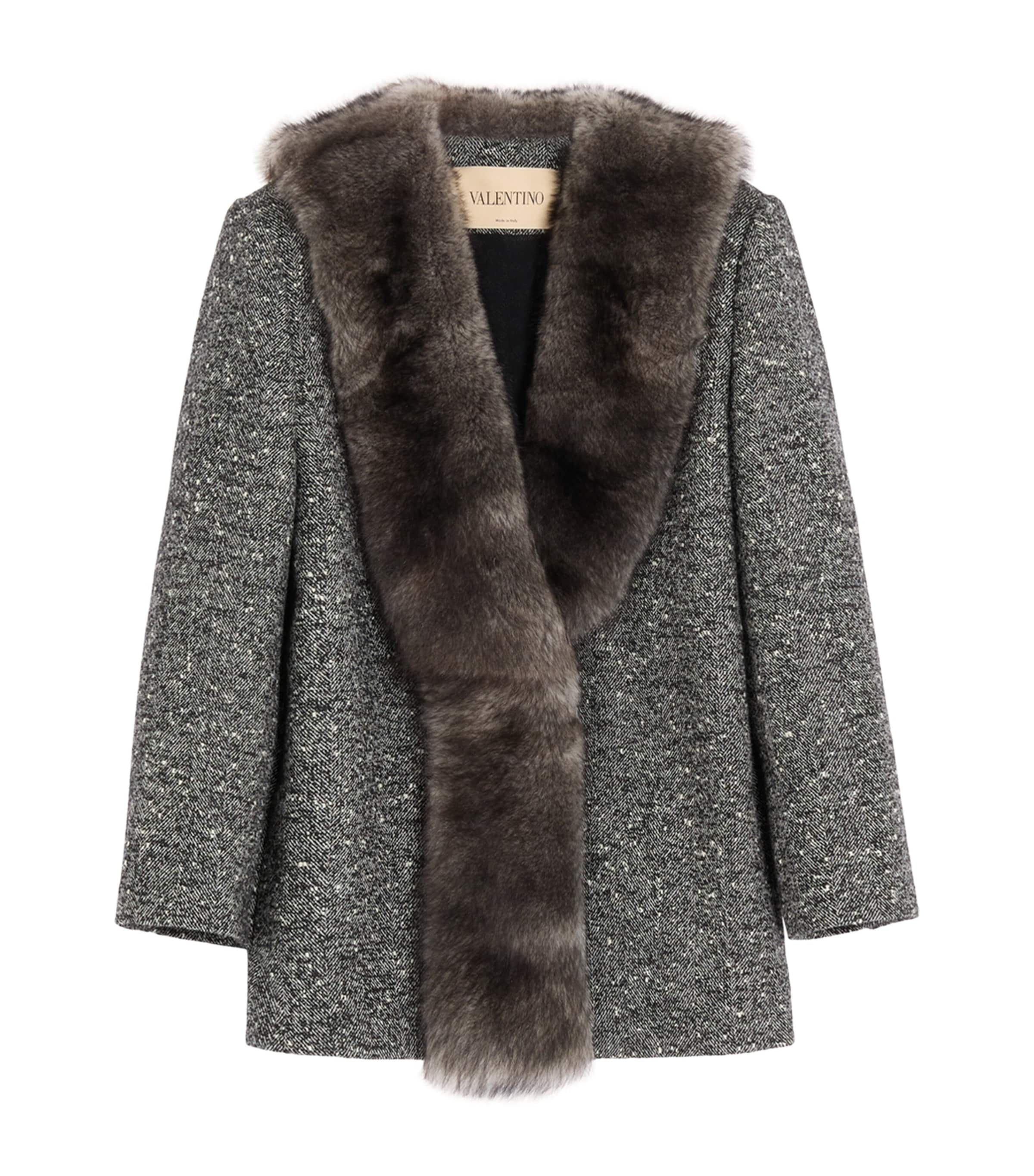 Valentino Womens Bouclé Caban Jacket Image 1