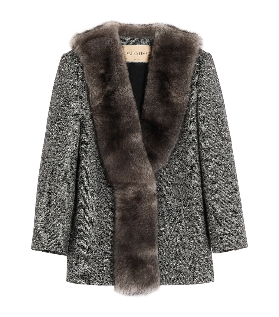 Valentino Womens Bouclé Caban Jacket Image 1