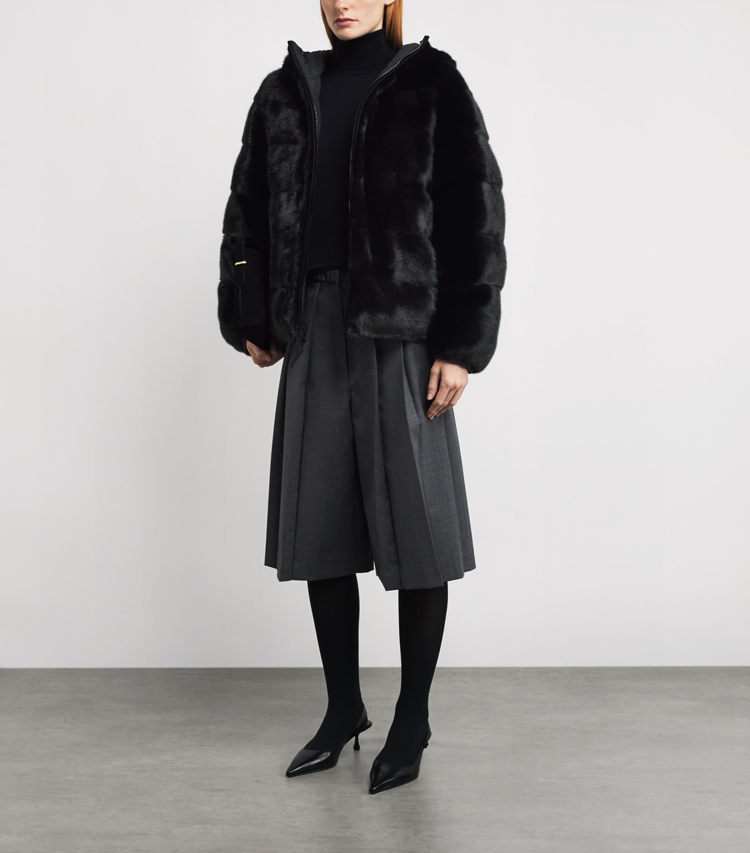 Down Mink Fur-Blend Reversible Jacket C99 Image 2