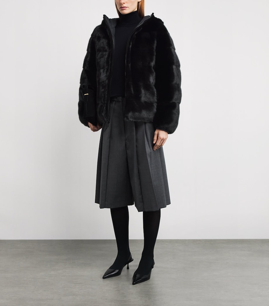 Down Mink Fur-Blend Reversible Jacket C99 Image 2