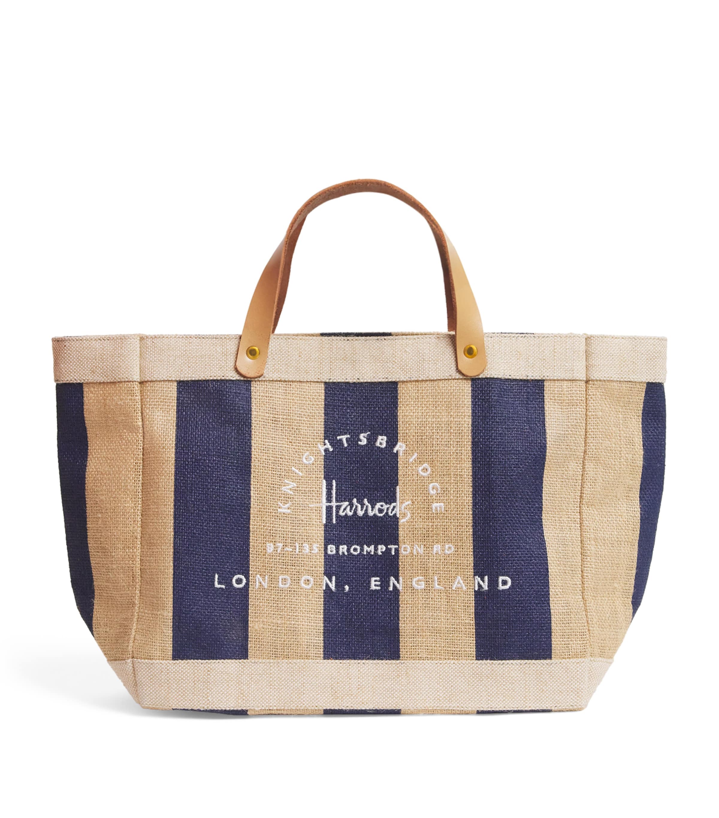 Small Canvas Stripe Knightsbridge Shopper Bag BLUE Image 1