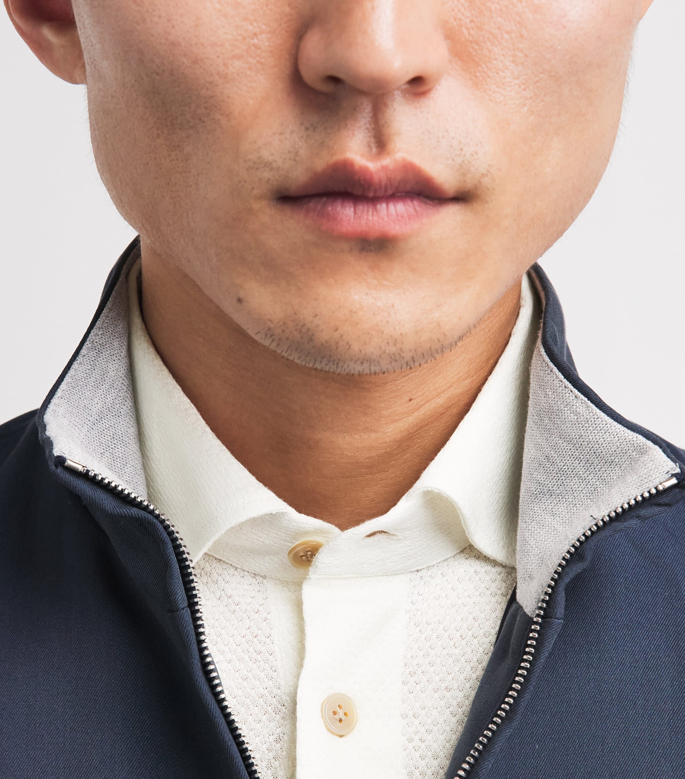 Eleventy Mens Cotton-Linen Knitted Shirt Bianco Image 3