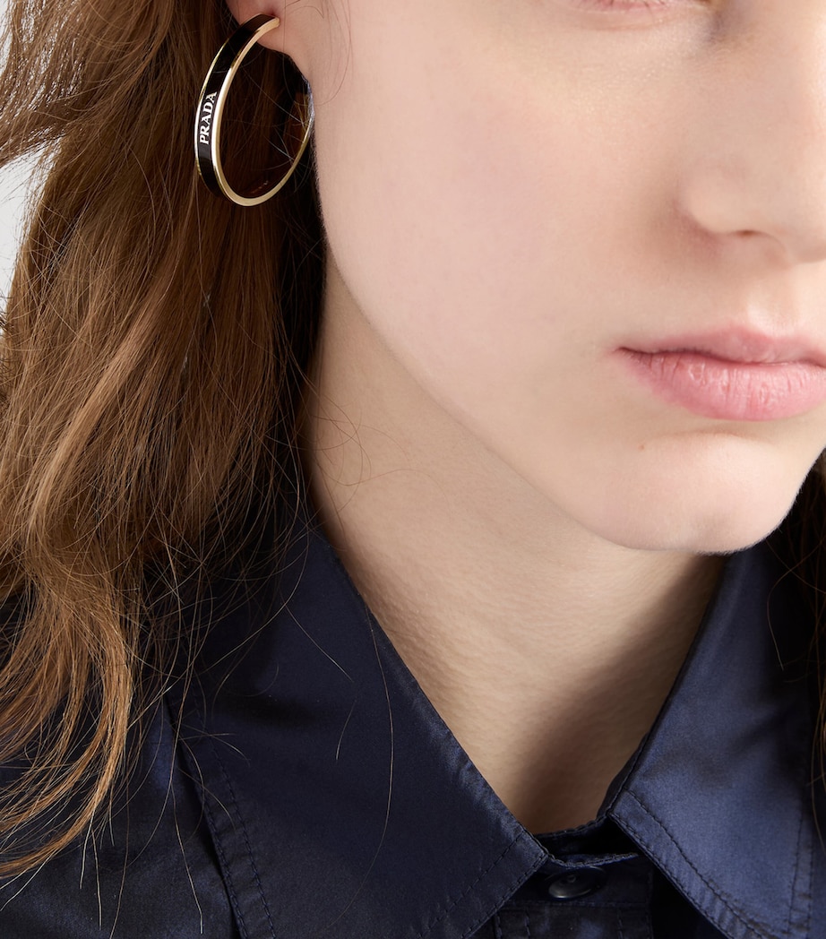 Enamel Logo Hoop Earrings F0J05 Image 2