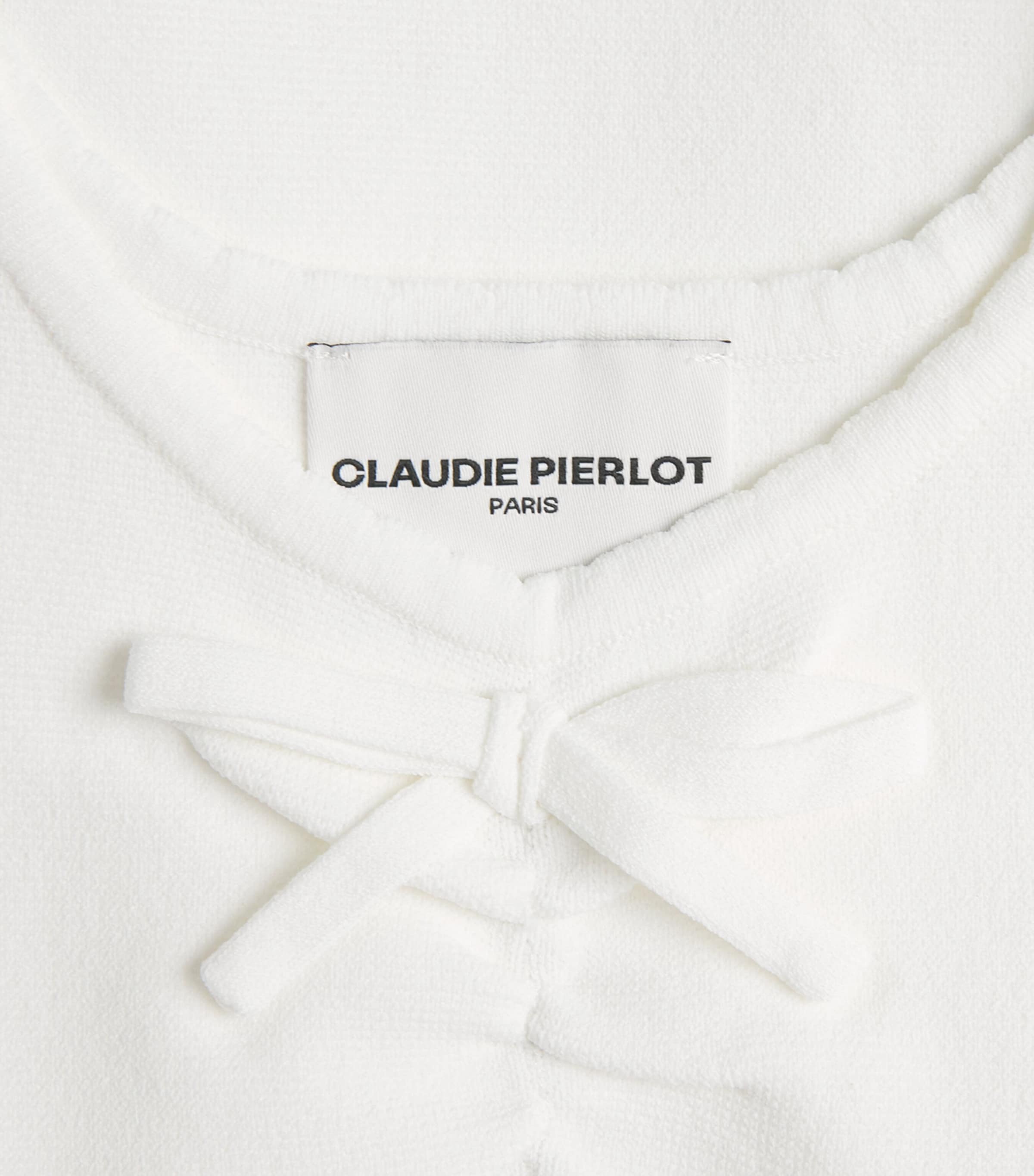 Claudie Pierlot Womens Bow-Detail Knit Tank Top Ecru Image 6