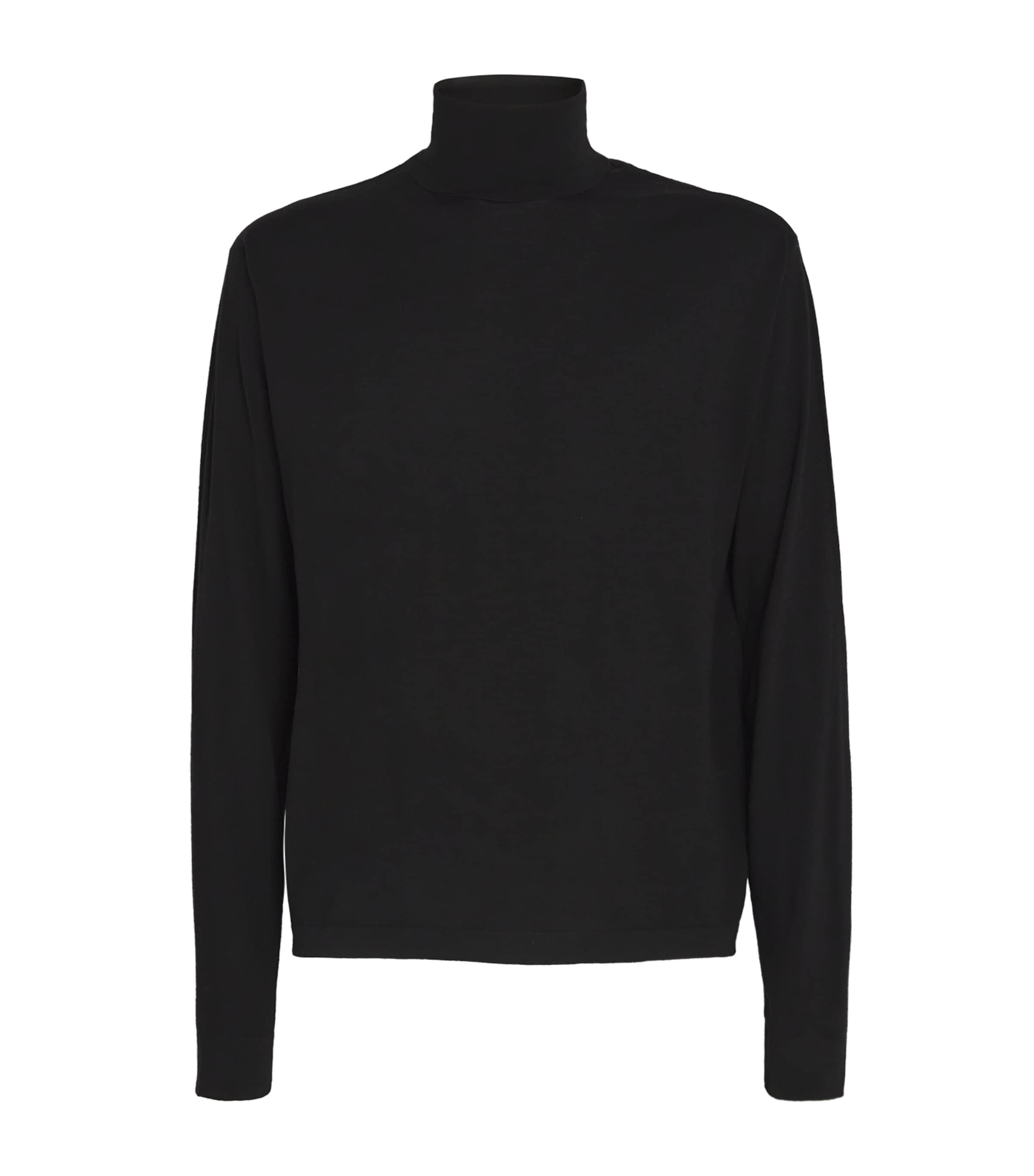 The Row Rollneck Mavel Wool Sweater In Black