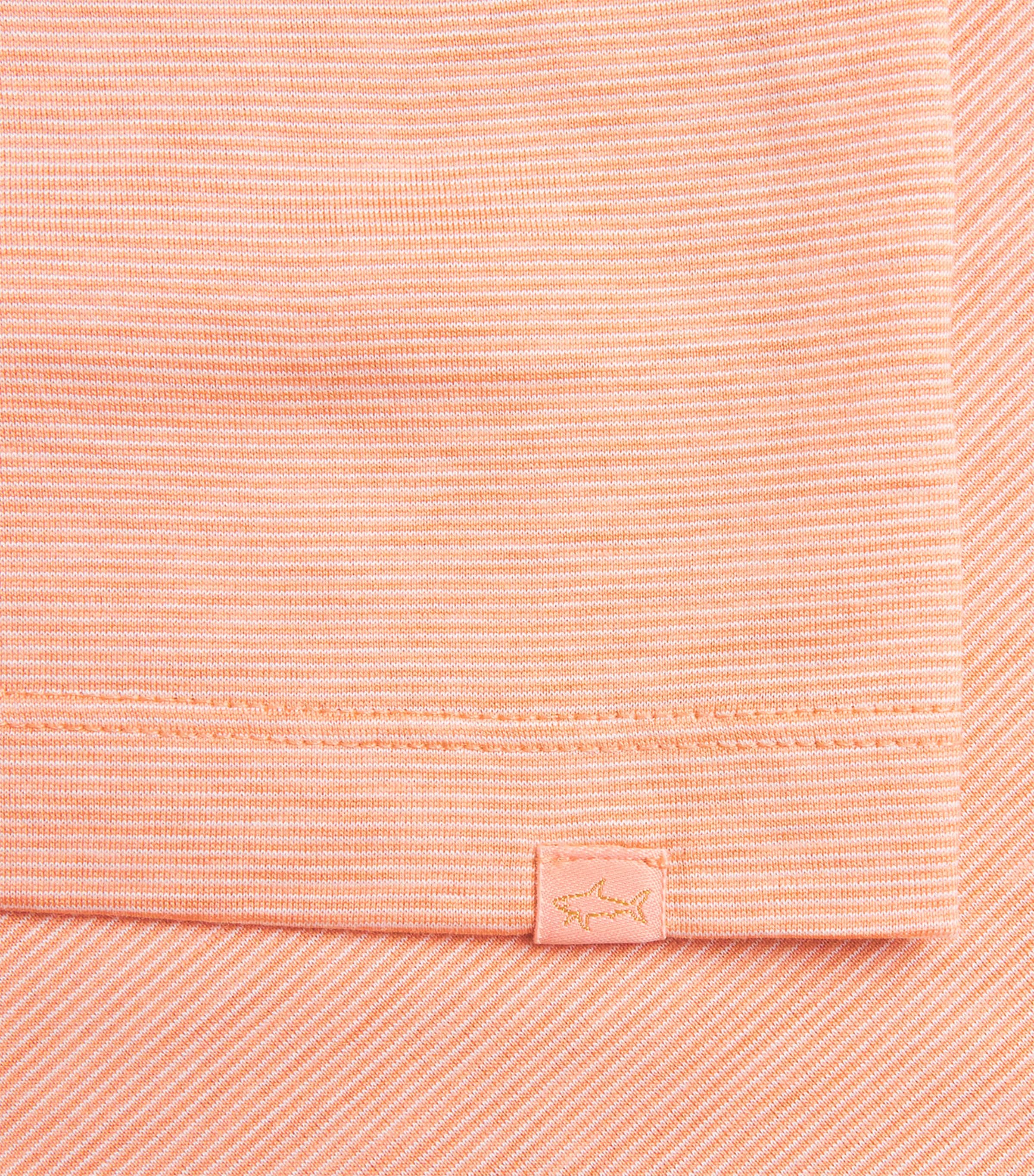 Cotton-Silk Stripe T-Shirt 133 WHITE ORANGE Image 5