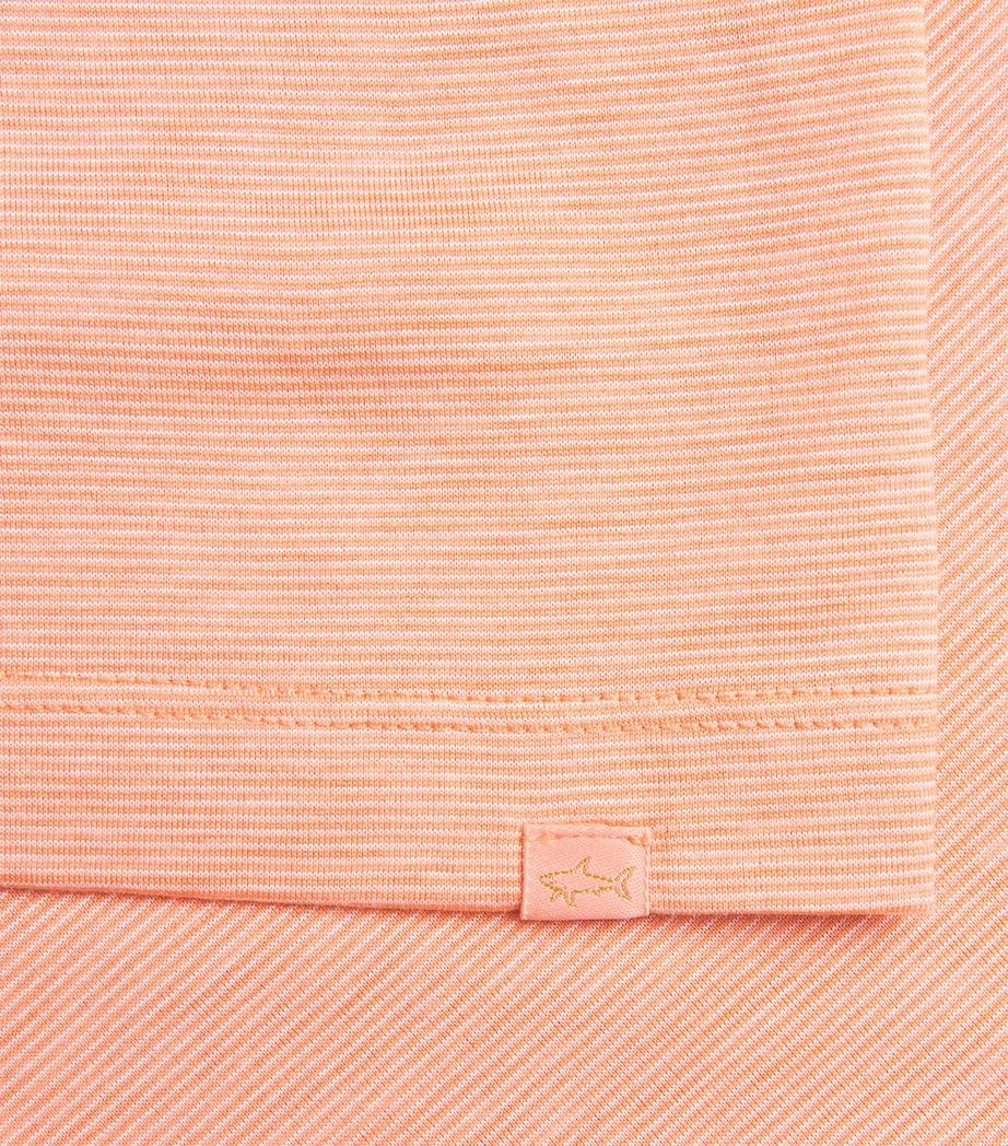 Cotton-Silk Stripe T-Shirt 133 WHITE ORANGE Image 5