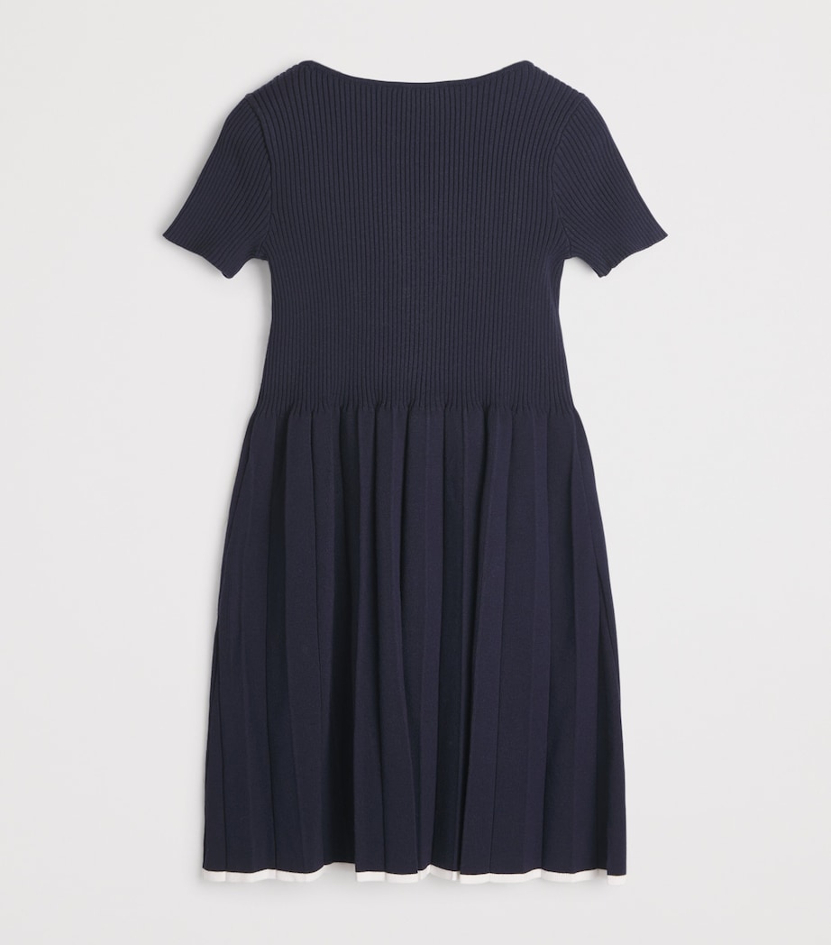 Knitted Pleated Dress (4-14 Years) ICONICO 0920 BLU NAV Image 2