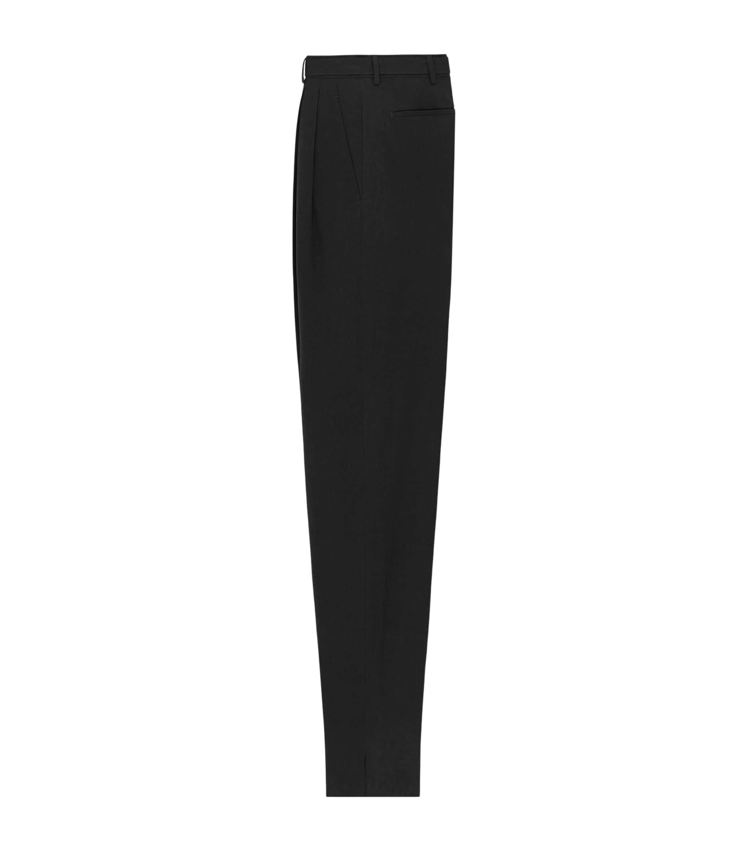 Saint Laurent Mens Cotton Pleated Trousers Image 2