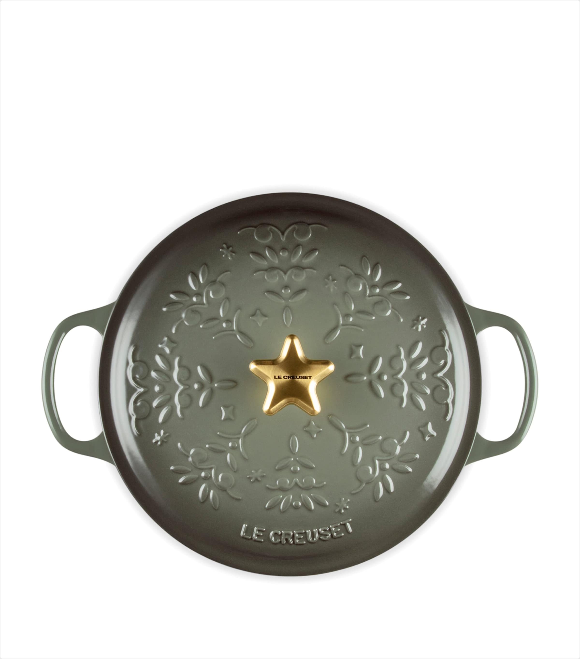 Cast Iron Christmas Round Casserole Dish (24 cm) NO COLOUR Image 4
