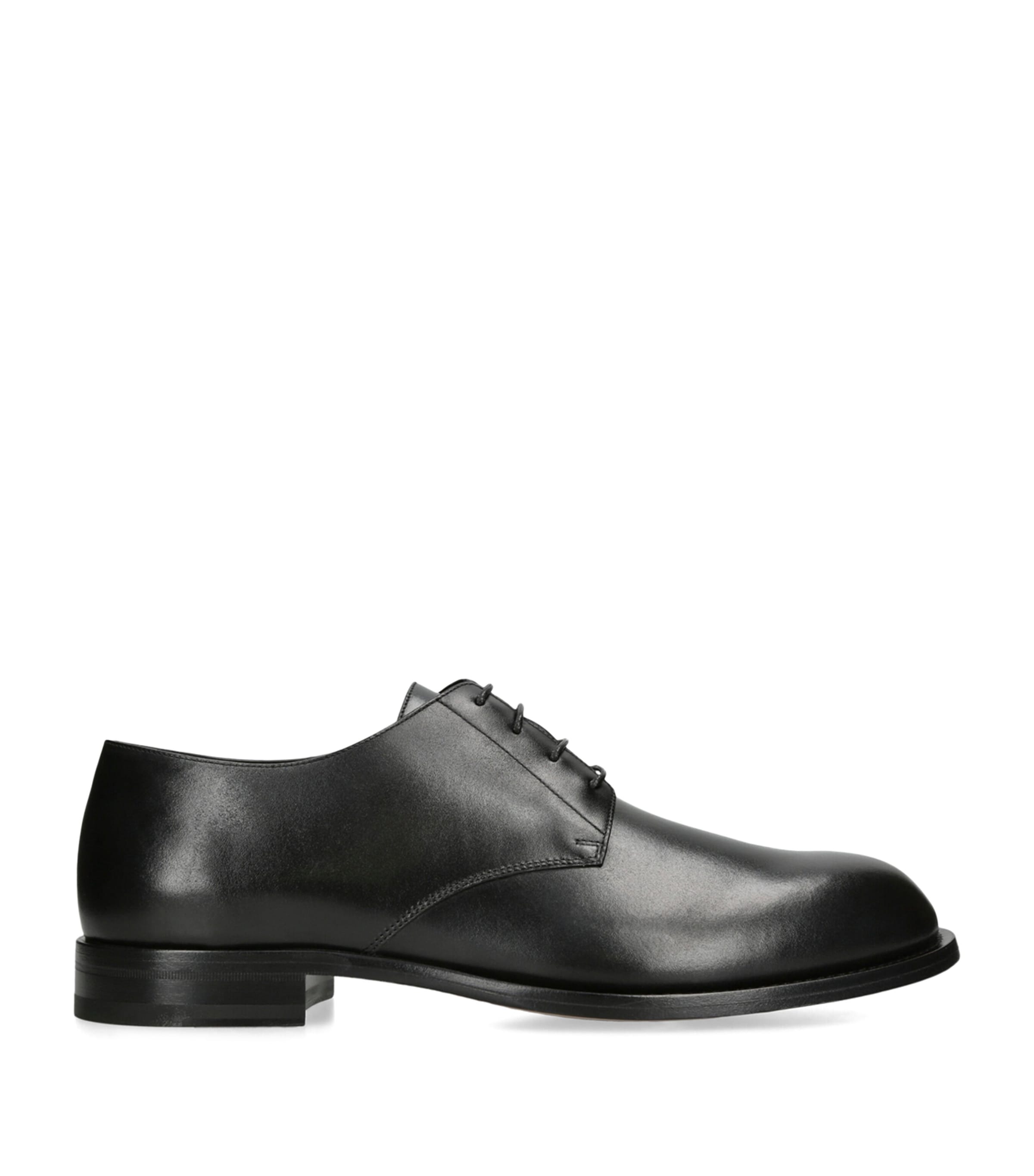 The Row Novus Leather Derby Shoes In Black